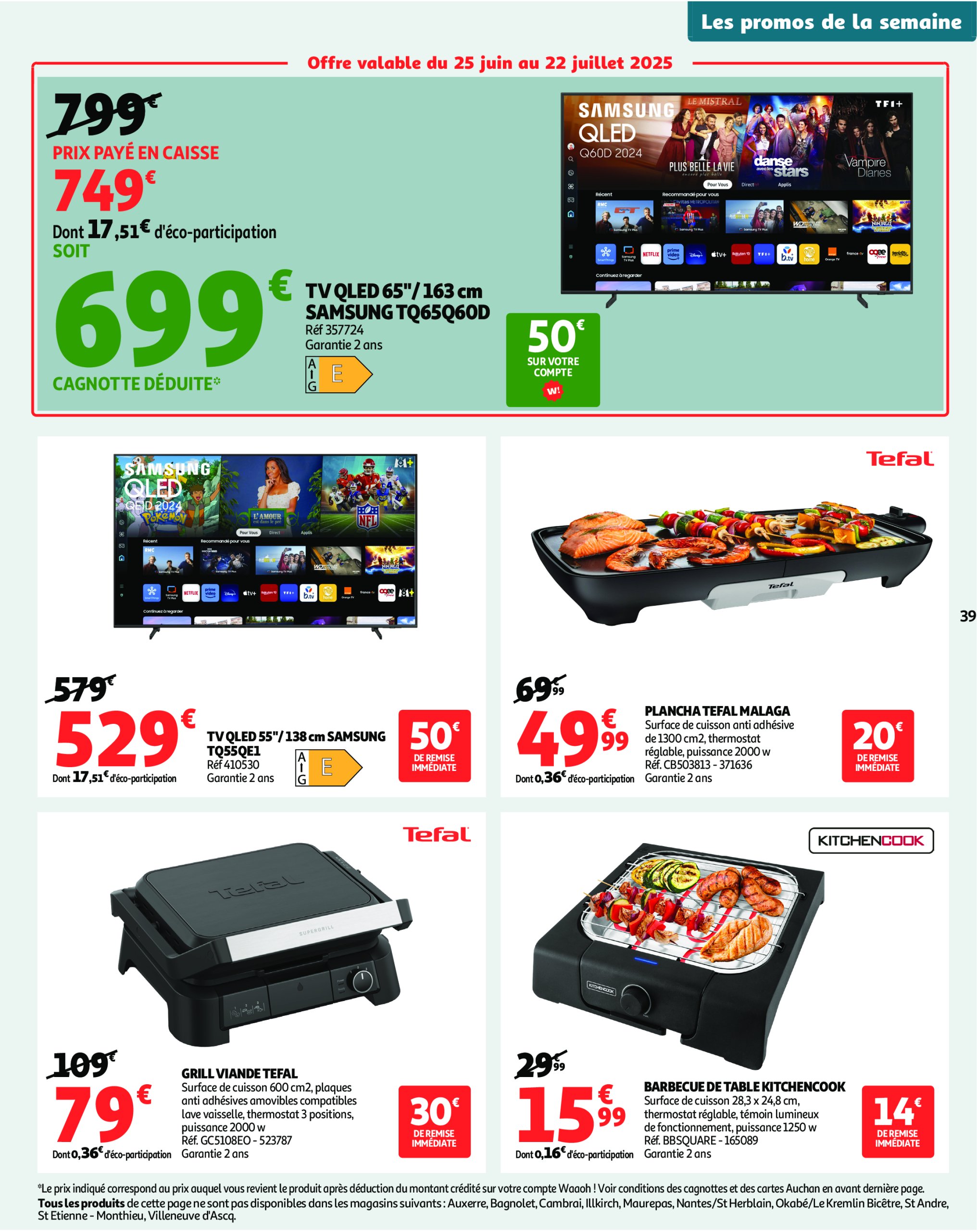 auchan - Catalogue Auchan - Un été sans flamber votre budget valable du 08/07 au 20/07 - page: 39 auchan - Catalogue Auchan - Un été sans flamber votre budget valable du 08/07 au 20/07 - page: 39