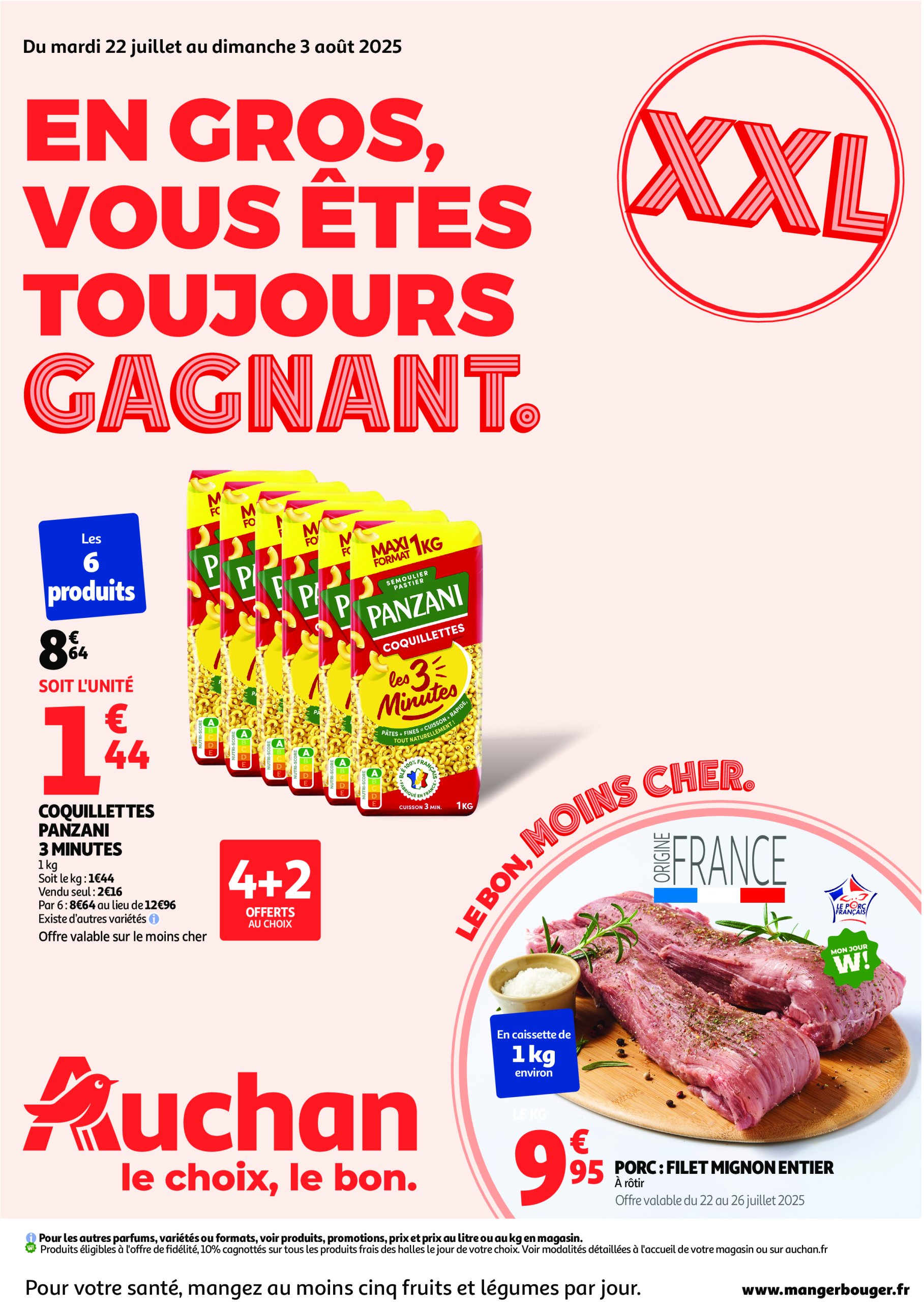 auchan - Catalogue Auchan - En gros, vous êtes toujours gagnant valable du 22/07 au 03/08