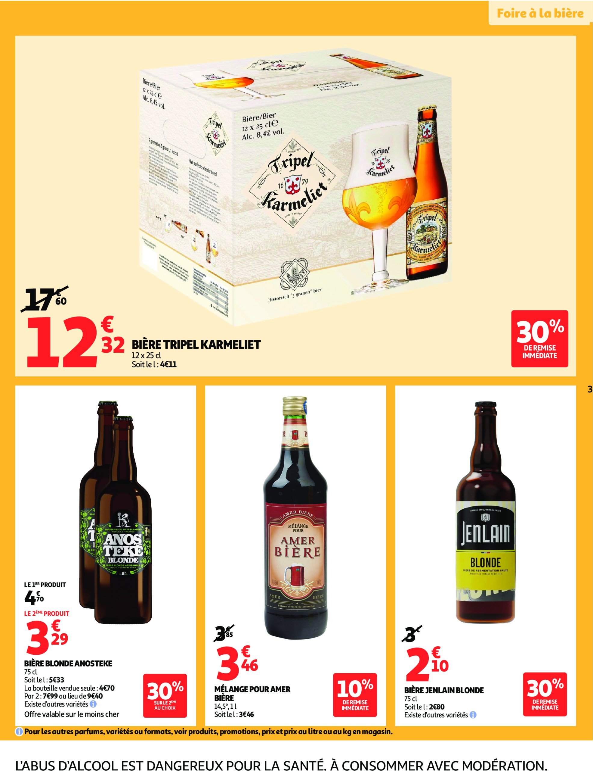 auchan - Catalogue Auchan supermarché - Foire à la bière dans votre super : sans pression pour le budget valable du 29/07 au 09/08 - page: 3