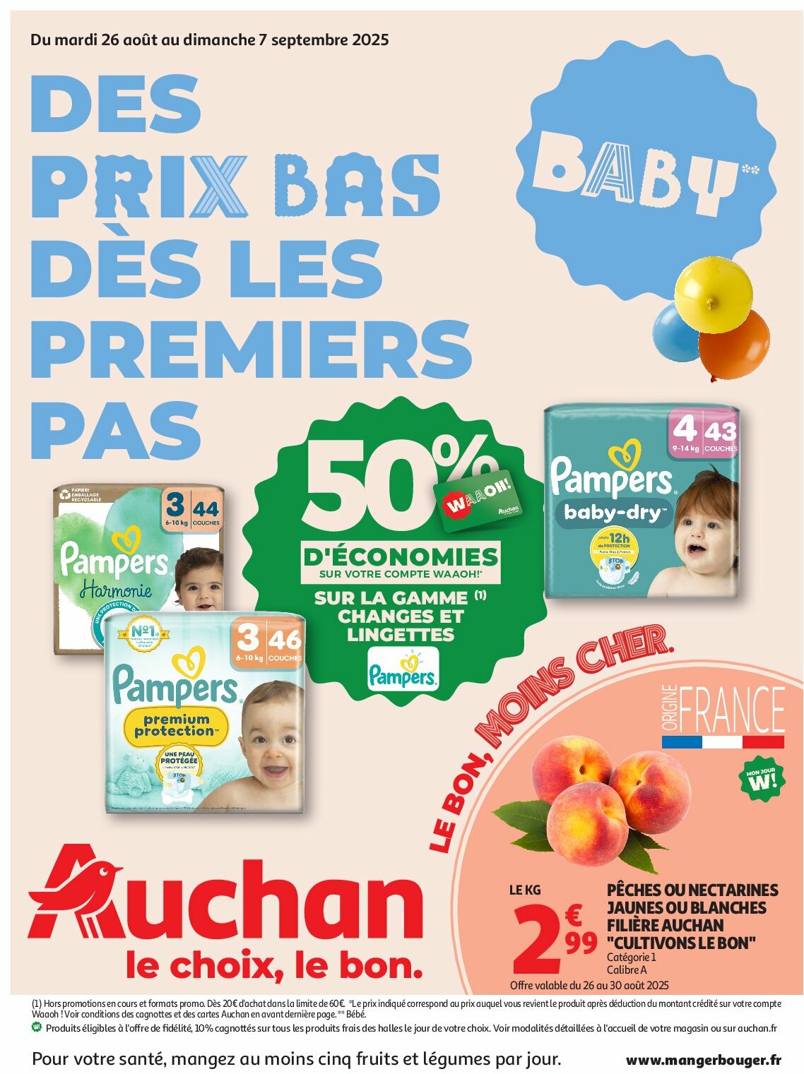 auchan - Catalogue Auchan - Des prix bas dès les premiers pas valable du 26/08 au 07/09