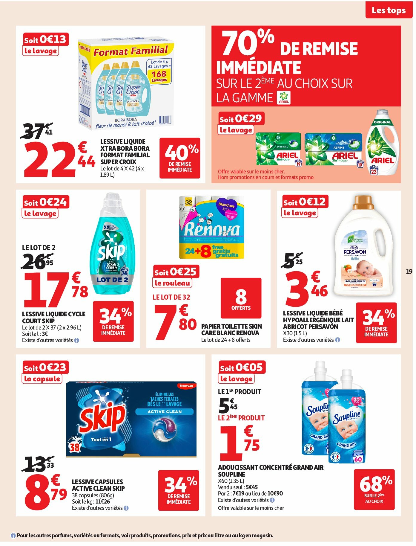 auchan - Catalogue Auchan - Des prix aussi bas, c'est le top dans votre super valable du 02/09 au 13/09 - page: 19