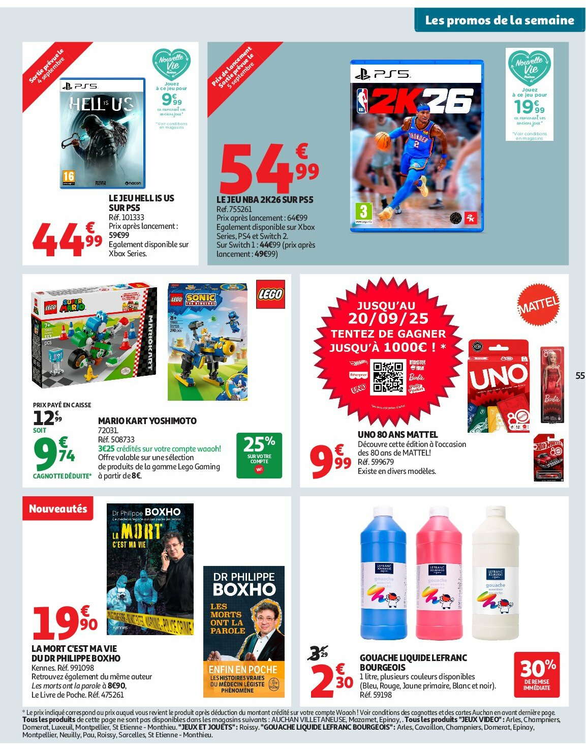auchan - Catalogue Auchan - Des prix aussi bas, c'est le top valable du 02/09 au 14/09 - page: 55 auchan - Catalogue Auchan - Des prix aussi bas, c'est le top valable du 02/09 au 14/09 - page: 55
