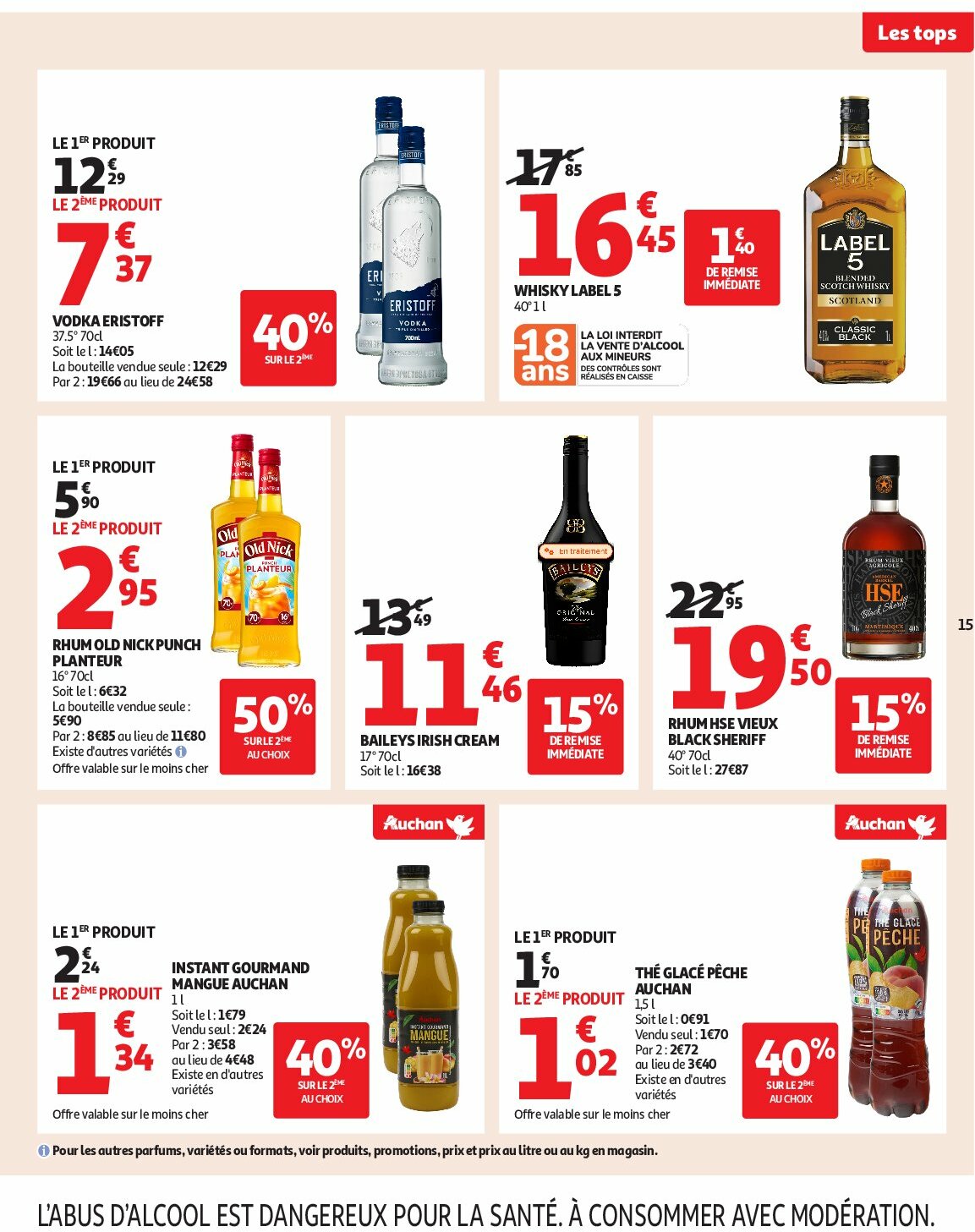 auchan - Catalogue Auchan - Des prix aussi bas, c'est le top valable du 02/09 au 14/09 - page: 15 auchan - Catalogue Auchan - Des prix aussi bas, c'est le top valable du 02/09 au 14/09 - page: 15