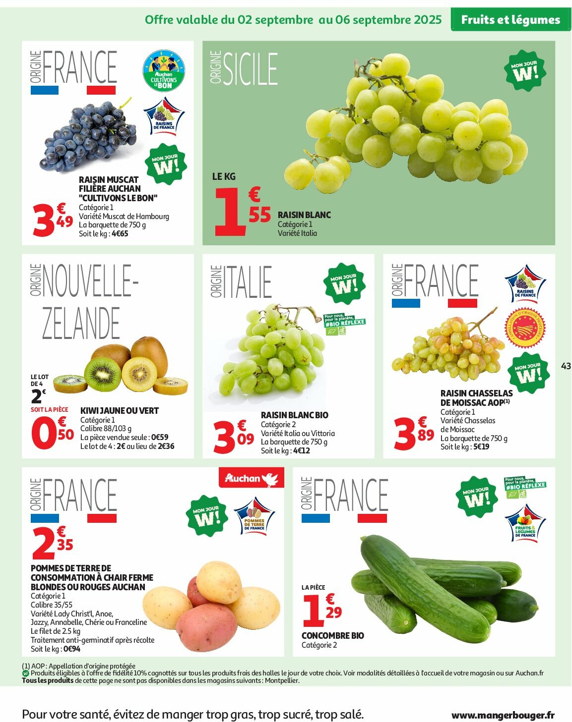 auchan - Catalogue Auchan - Des prix aussi bas, c'est le top valable du 02/09 au 14/09 - page: 43 auchan - Catalogue Auchan - Des prix aussi bas, c'est le top valable du 02/09 au 14/09 - page: 43