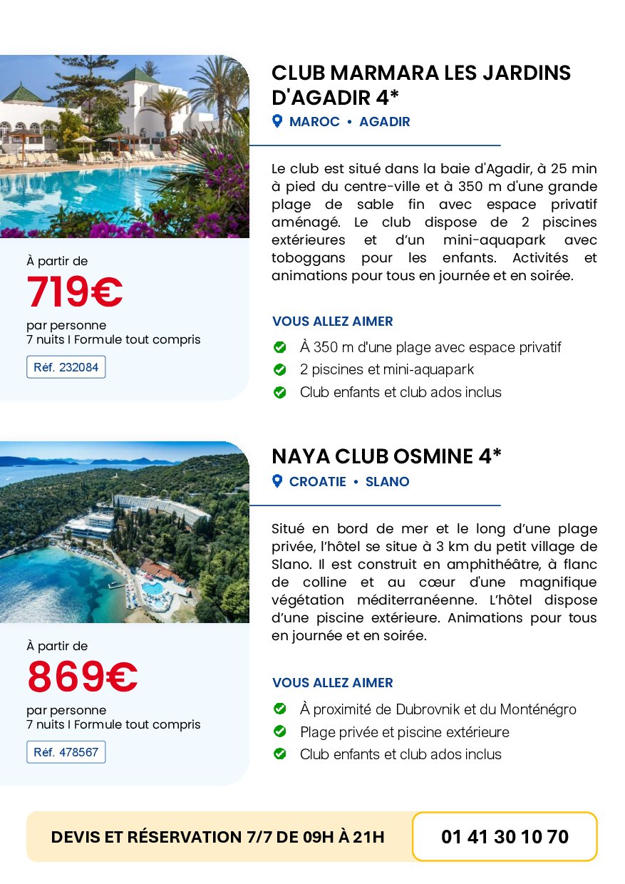 auchan - Catalogue Auchan voyages - bons plans vacances ! valable du 01/09 au 30/09 - page: 9