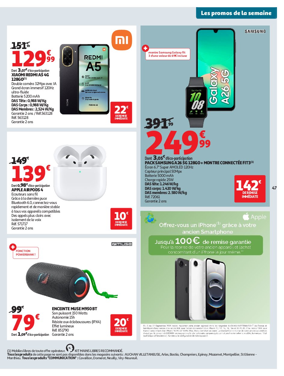 auchan - Catalogue Auchan - Petits prix écrémés valable du 09/09 au 21/09 - page: 47