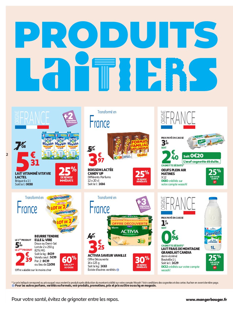 auchan - Catalogue Auchan - Petits prix écrémés valable du 09/09 au 21/09 - page: 2