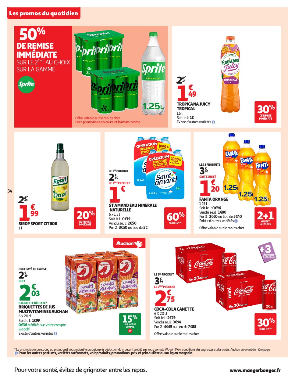 auchan - Catalogue Auchan - Petits prix écrémés valable du 09/09 au 21/09 - page: 34