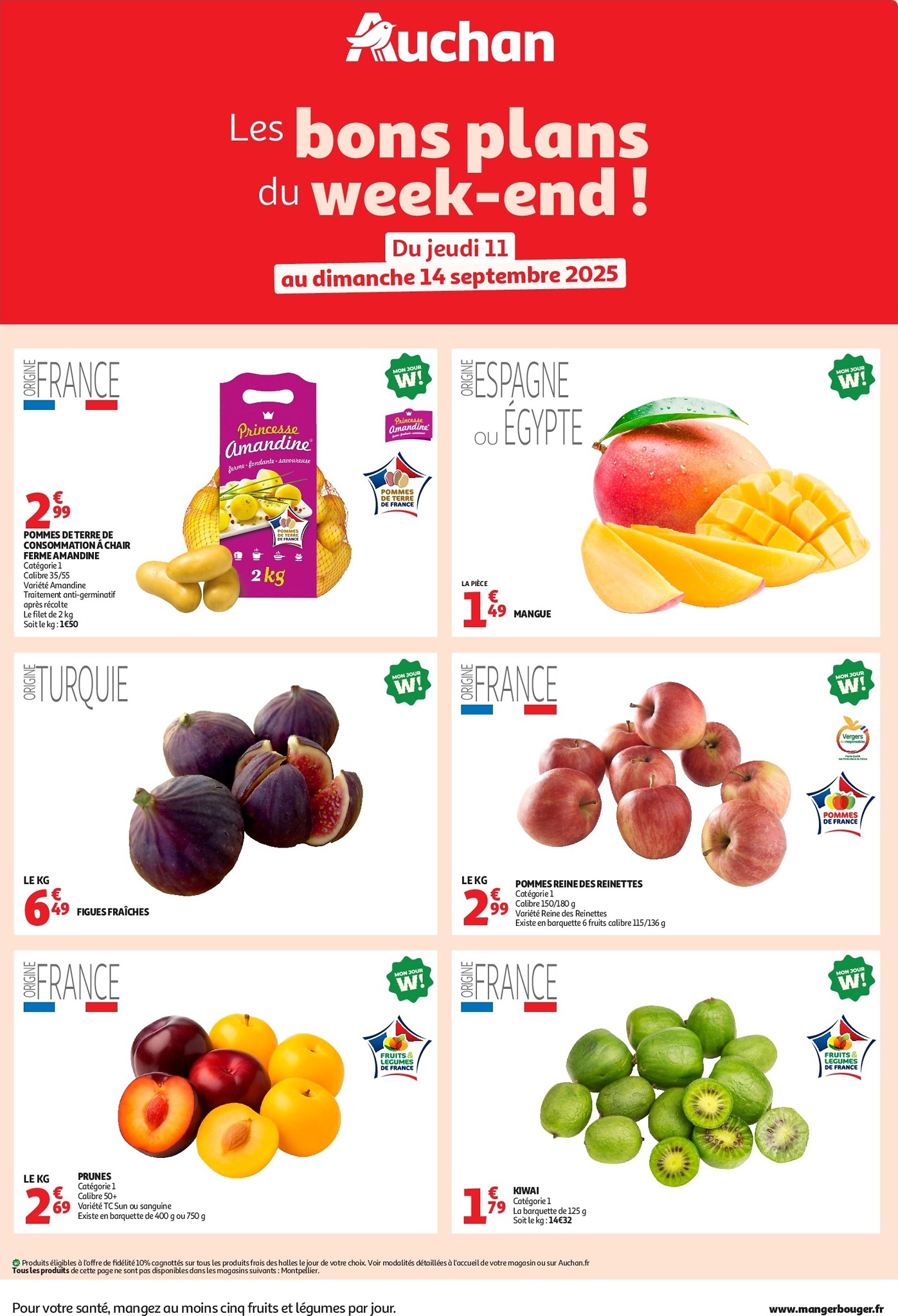 auchan - Catalogue Auchan - Les bons plans du week-end dans votre hyper ! valable du 11/09 au 14/09