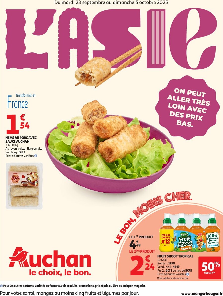 auchan - Catalogue Auchan - L'Asie, on peut aller très loin avec des prix bas valable du 23/09 au 05/10