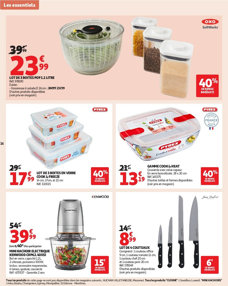 auchan - Catalogue Auchan - Notre ingrédient secret c'est le prix valable du 23/09 au 05/10 - page: 16