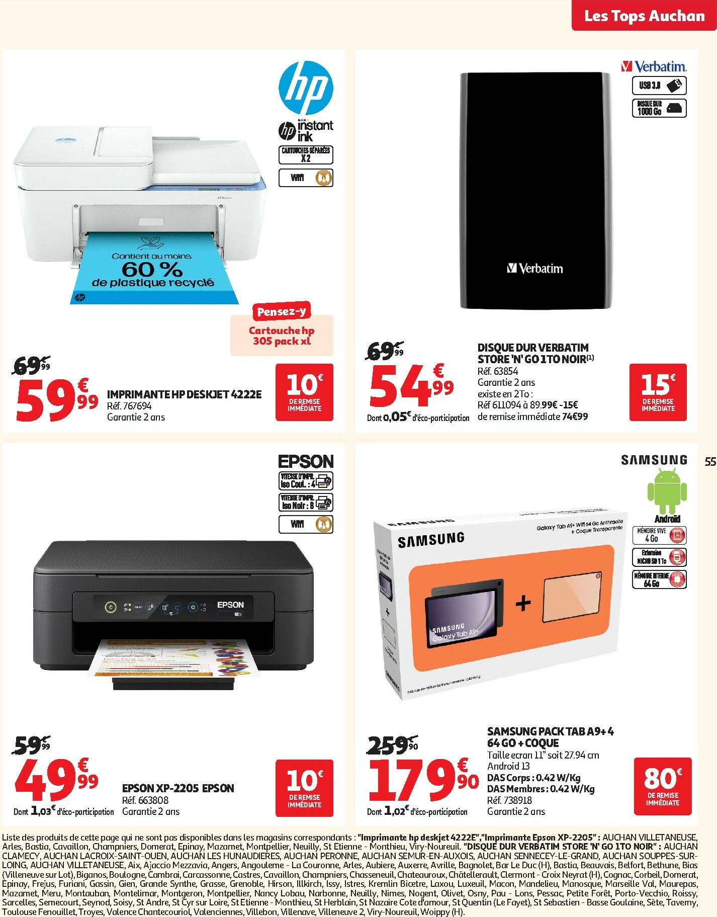 auchan - Catalogue Auchan - Les Halles d'automne : les prix bas, c'est toujours de saison valable du 30/09 au 12/10 - page: 55