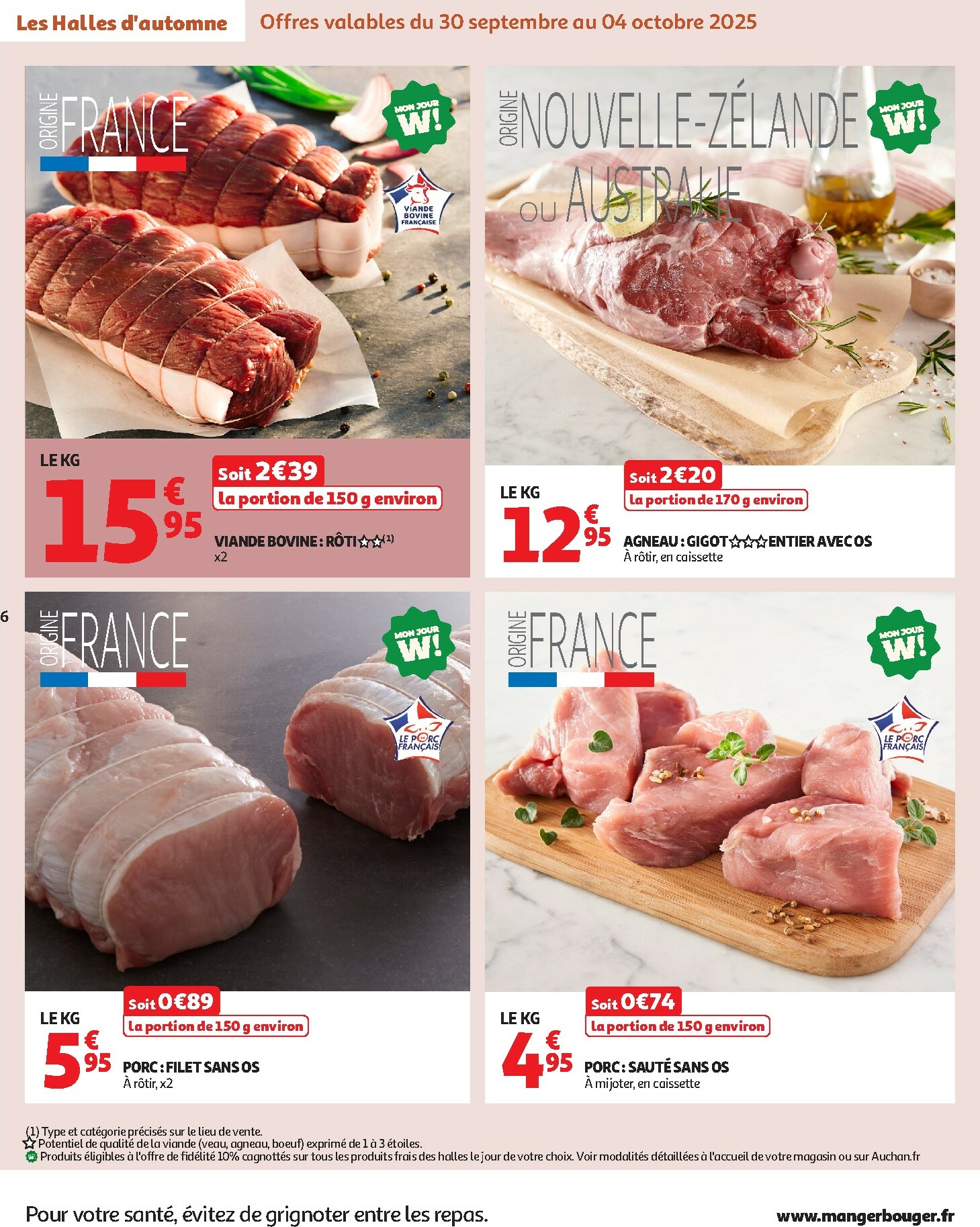 auchan - Catalogue Auchan - Les Halles d'automne : les prix bas, c'est toujours de saison valable du 30/09 au 12/10 - page: 6