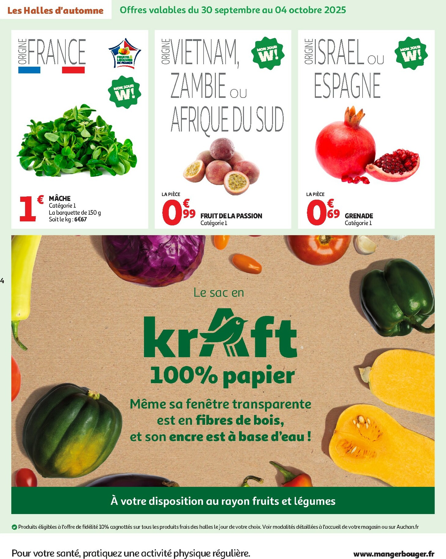 auchan - Catalogue Auchan - Les Halles d'automne : les prix bas, c'est toujours de saison valable du 30/09 au 12/10 - page: 4