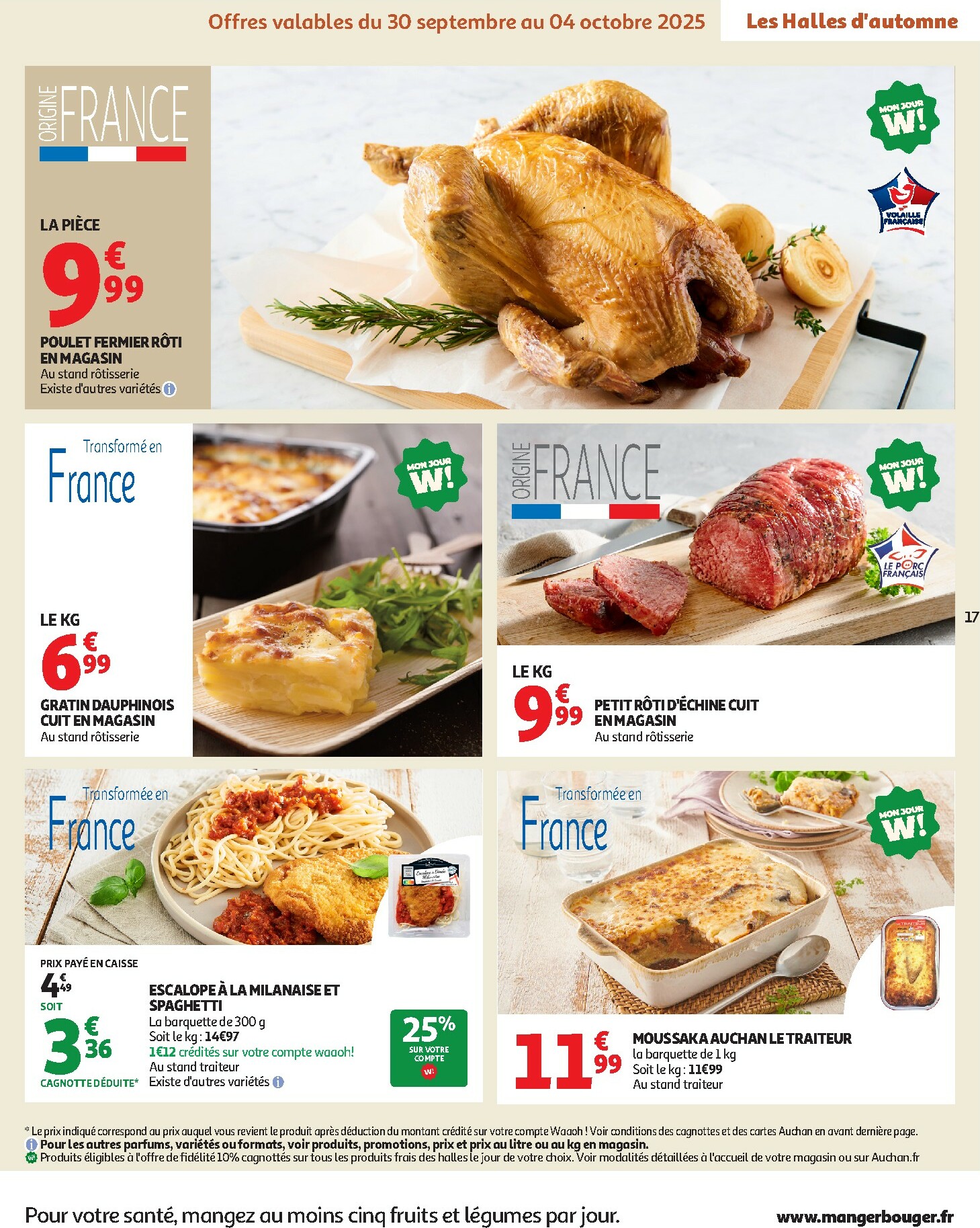 auchan - Catalogue Auchan - Les Halles d'automne : les prix bas, c'est toujours de saison valable du 30/09 au 12/10 - page: 17