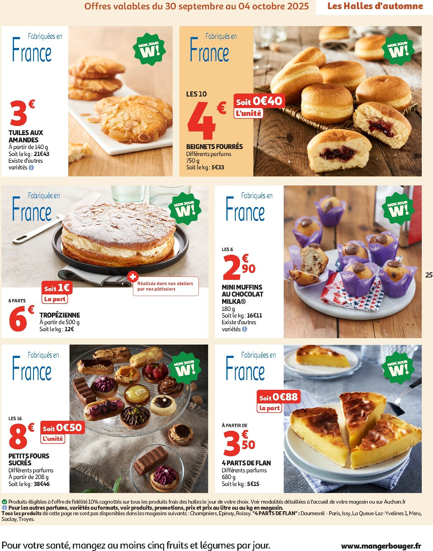 auchan - Catalogue Auchan - Les Halles d'automne : les prix bas, c'est toujours de saison valable du 30/09 au 12/10 - page: 25