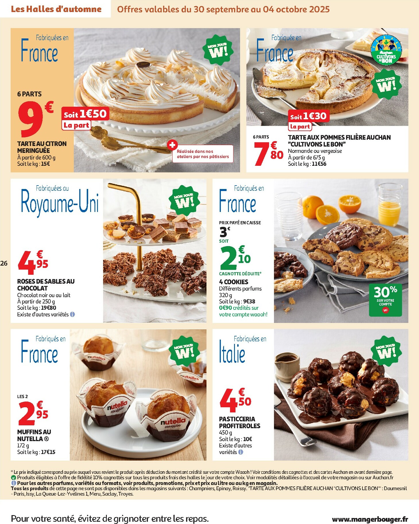 auchan - Catalogue Auchan - Les Halles d'automne : les prix bas, c'est toujours de saison valable du 30/09 au 12/10 - page: 26