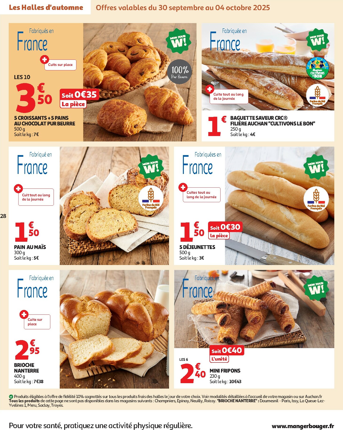 auchan - Catalogue Auchan - Les Halles d'automne : les prix bas, c'est toujours de saison valable du 30/09 au 12/10 - page: 28