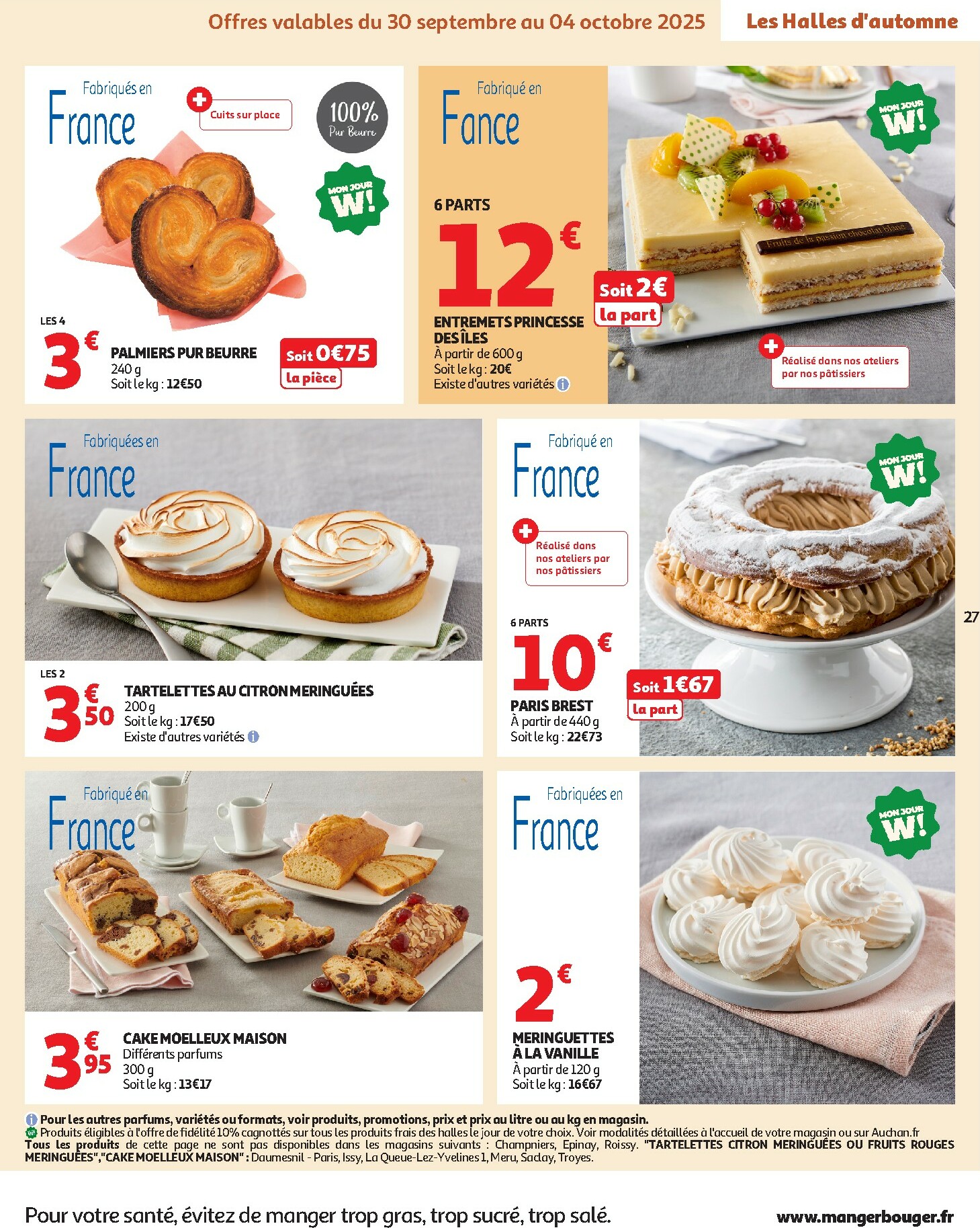 auchan - Catalogue Auchan - Les Halles d'automne : les prix bas, c'est toujours de saison valable du 30/09 au 12/10 - page: 27