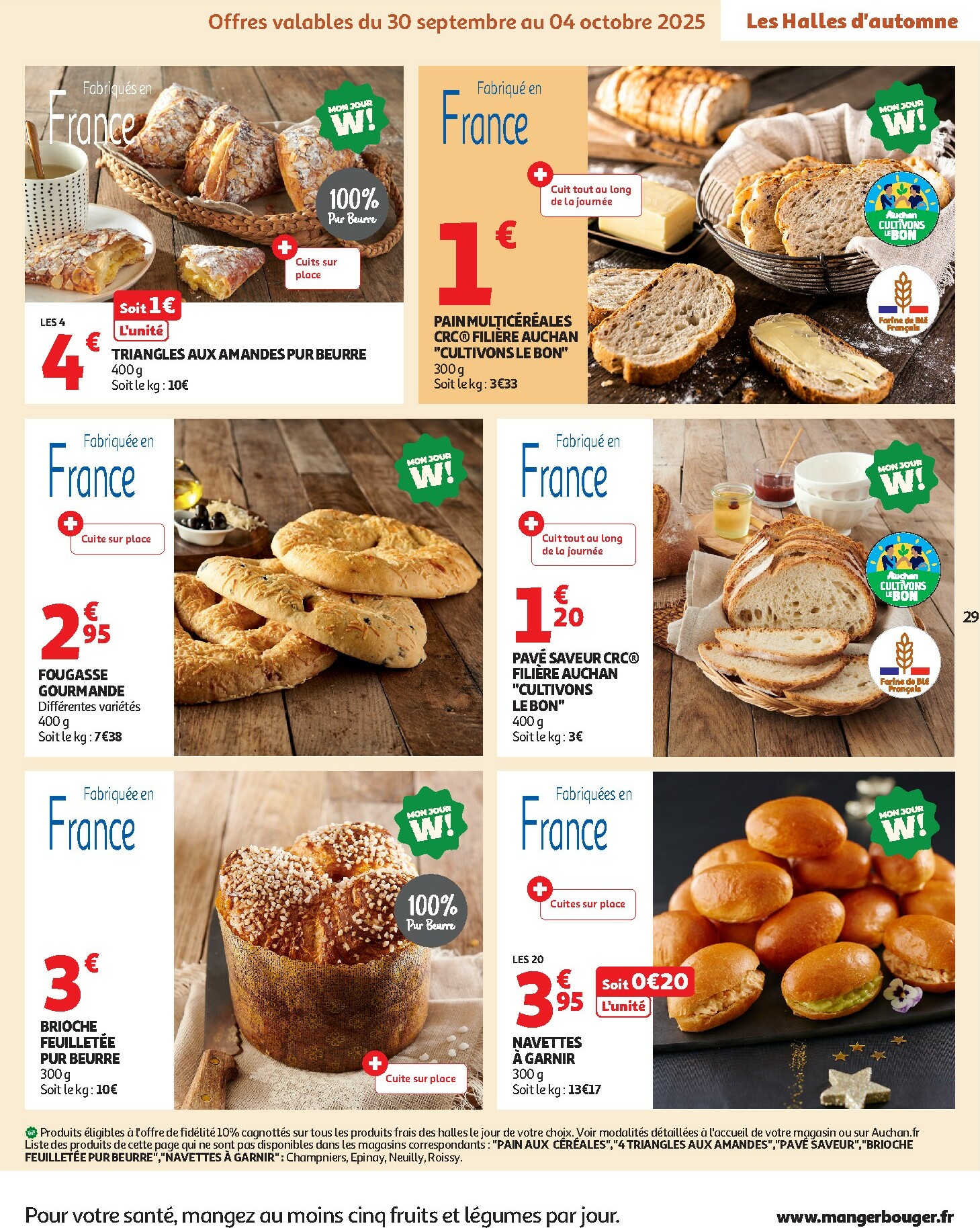 auchan - Catalogue Auchan - Les Halles d'automne : les prix bas, c'est toujours de saison valable du 30/09 au 12/10 - page: 29