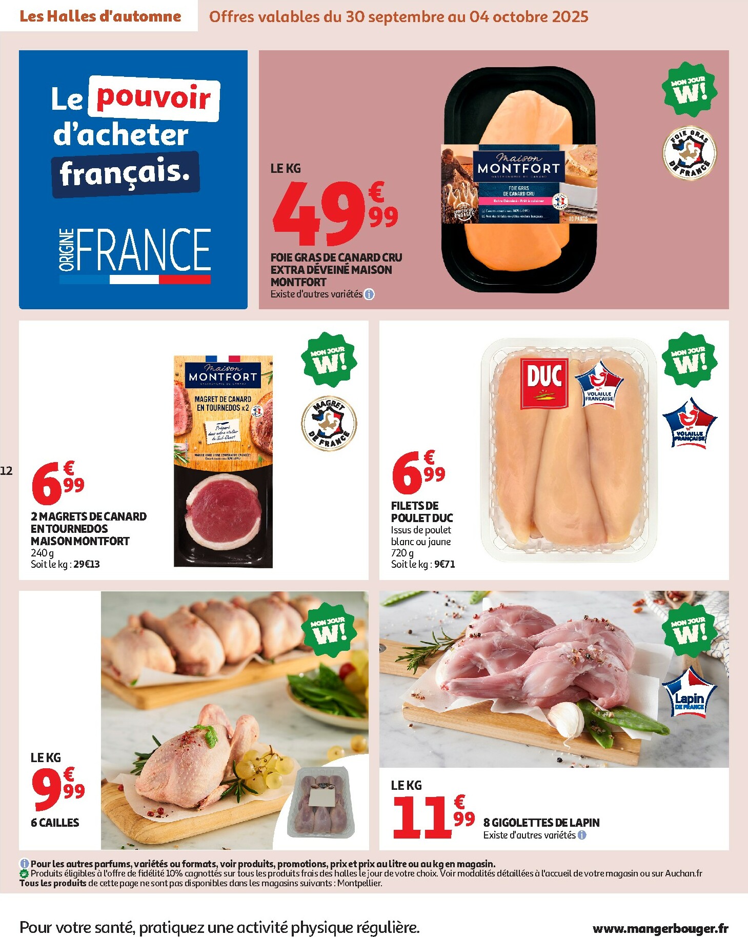 auchan - Catalogue Auchan - Les Halles d'automne : les prix bas, c'est toujours de saison valable du 30/09 au 12/10 - page: 12