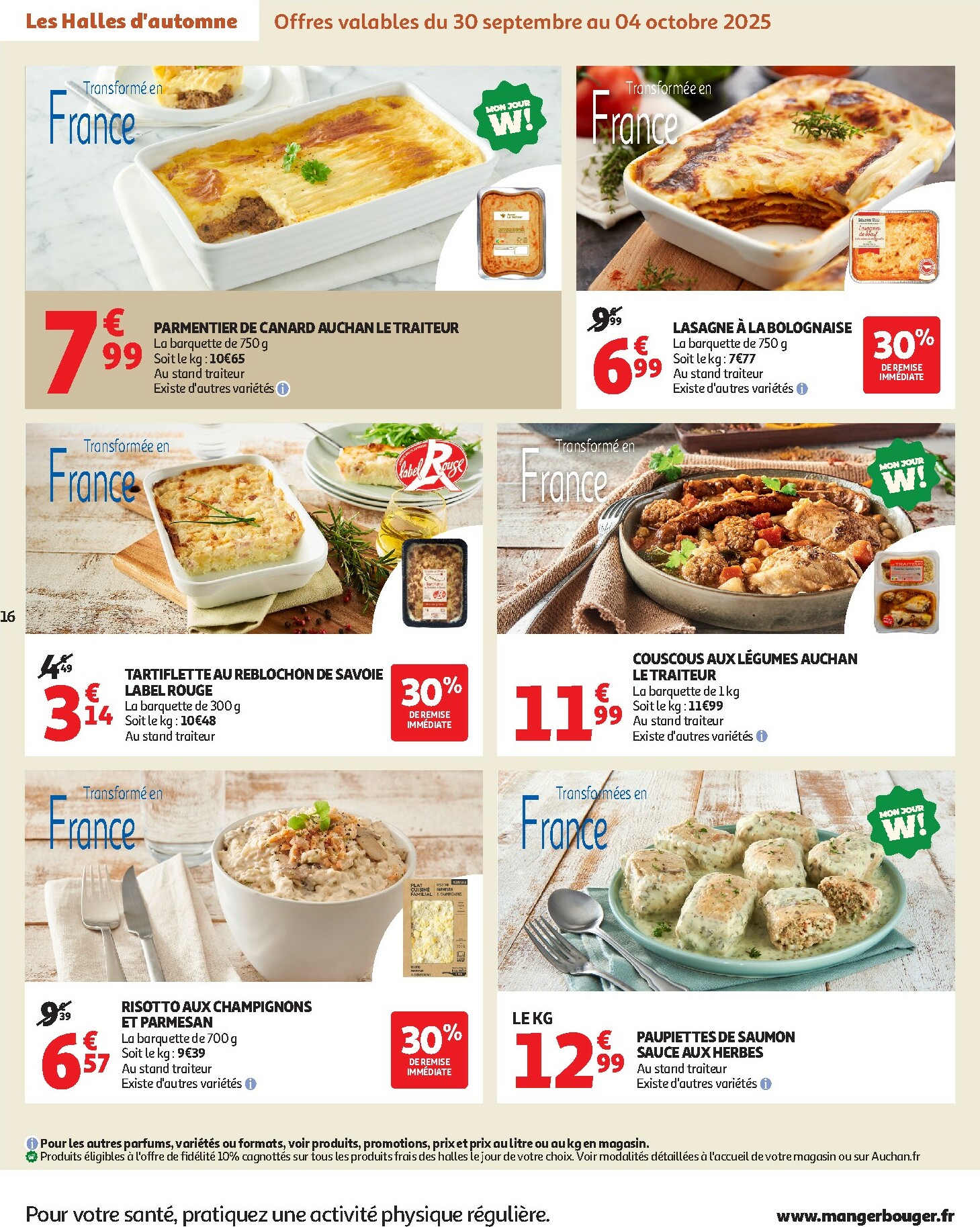 auchan - Catalogue Auchan - Les Halles d'automne : les prix bas, c'est toujours de saison valable du 30/09 au 12/10 - page: 16