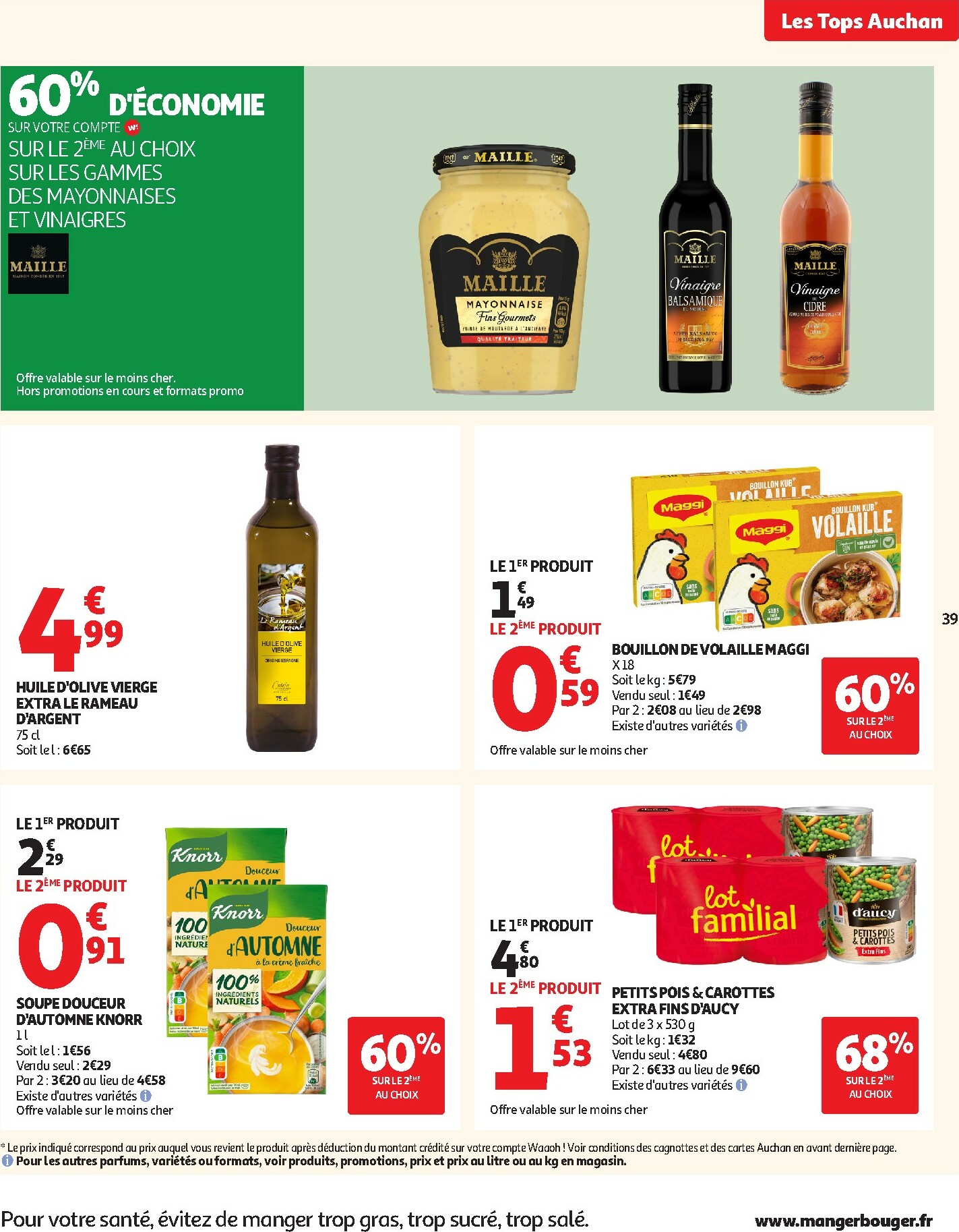 auchan - Catalogue Auchan - Les Halles d'automne : les prix bas, c'est toujours de saison valable du 30/09 au 12/10 - page: 39
