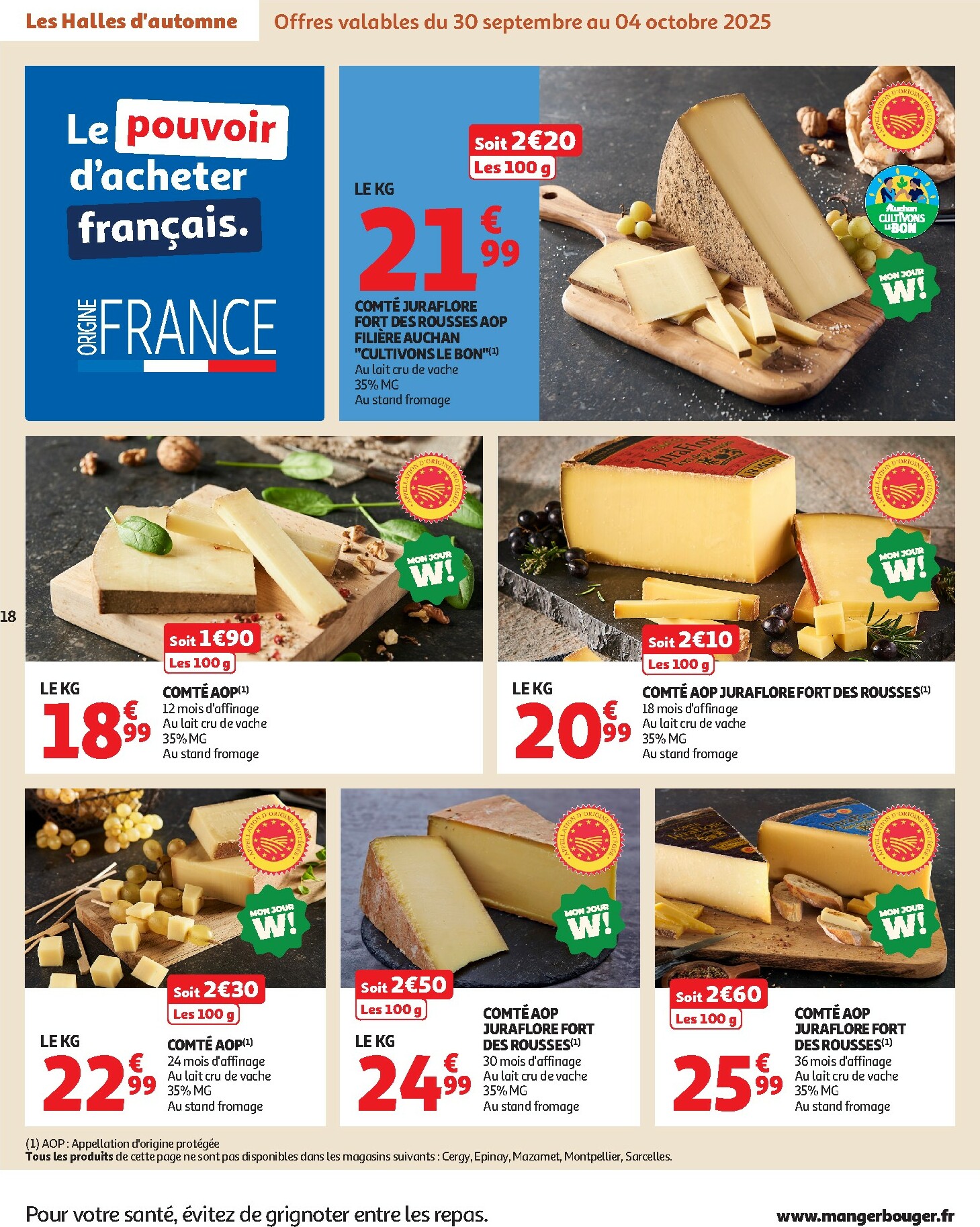 auchan - Catalogue Auchan - Les Halles d'automne : les prix bas, c'est toujours de saison valable du 30/09 au 12/10 - page: 18