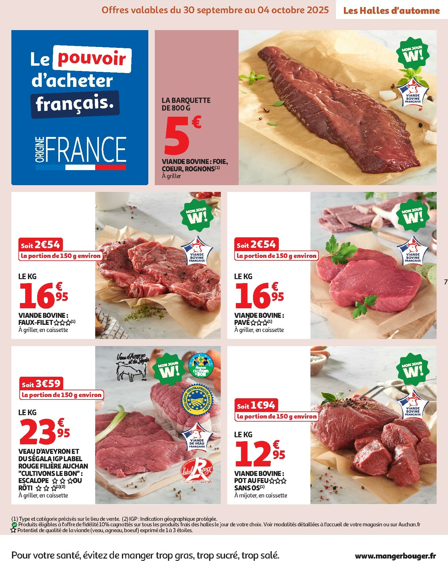 auchan - Catalogue Auchan - Les Halles d'automne : les prix bas, c'est toujours de saison valable du 30/09 au 12/10 - page: 7