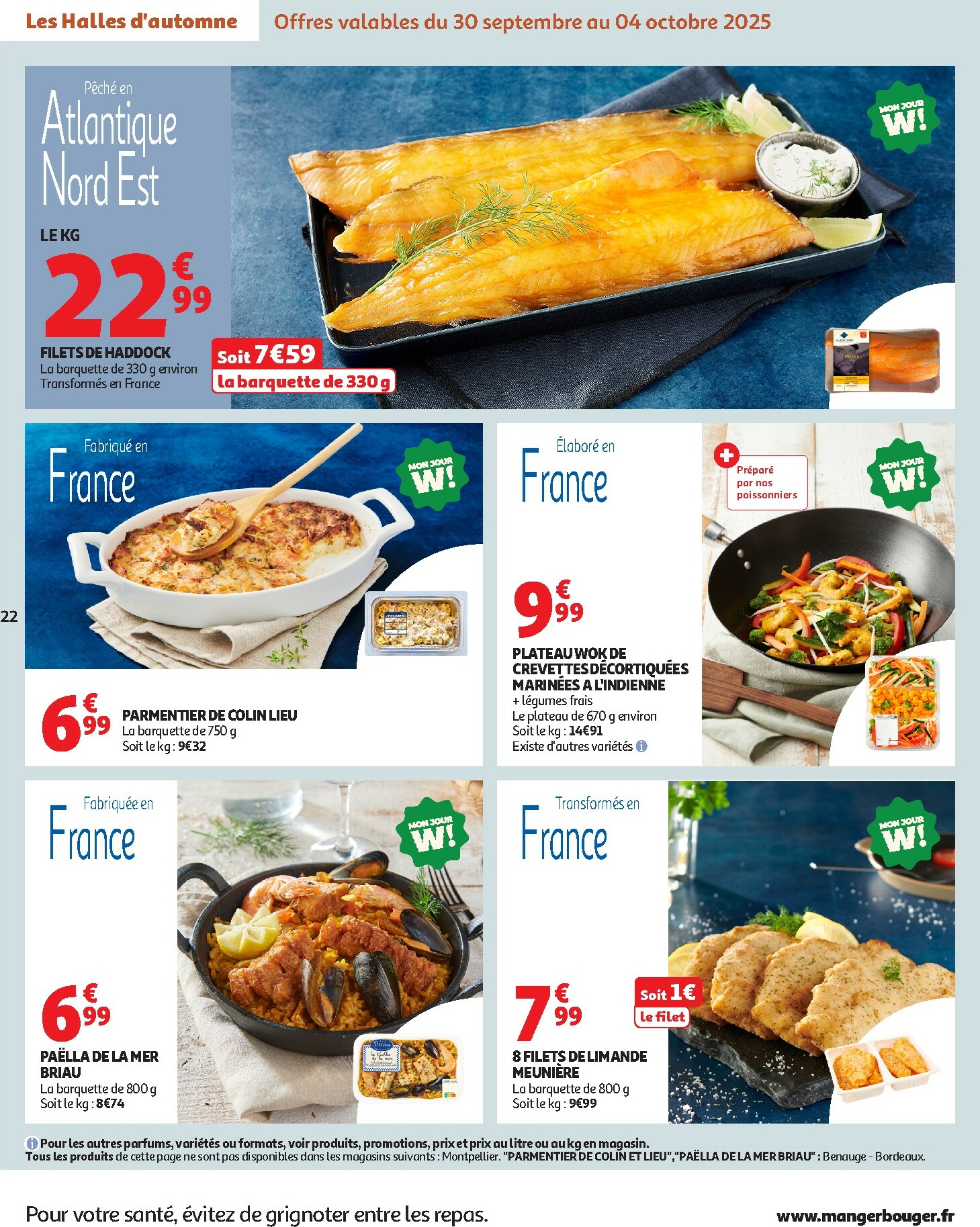 auchan - Catalogue Auchan - Les Halles d'automne : les prix bas, c'est toujours de saison valable du 30/09 au 12/10 - page: 22