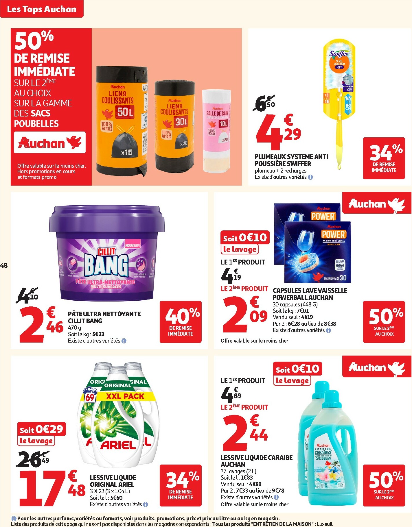 auchan - Catalogue Auchan - Les Halles d'automne : les prix bas, c'est toujours de saison valable du 30/09 au 12/10 - page: 48