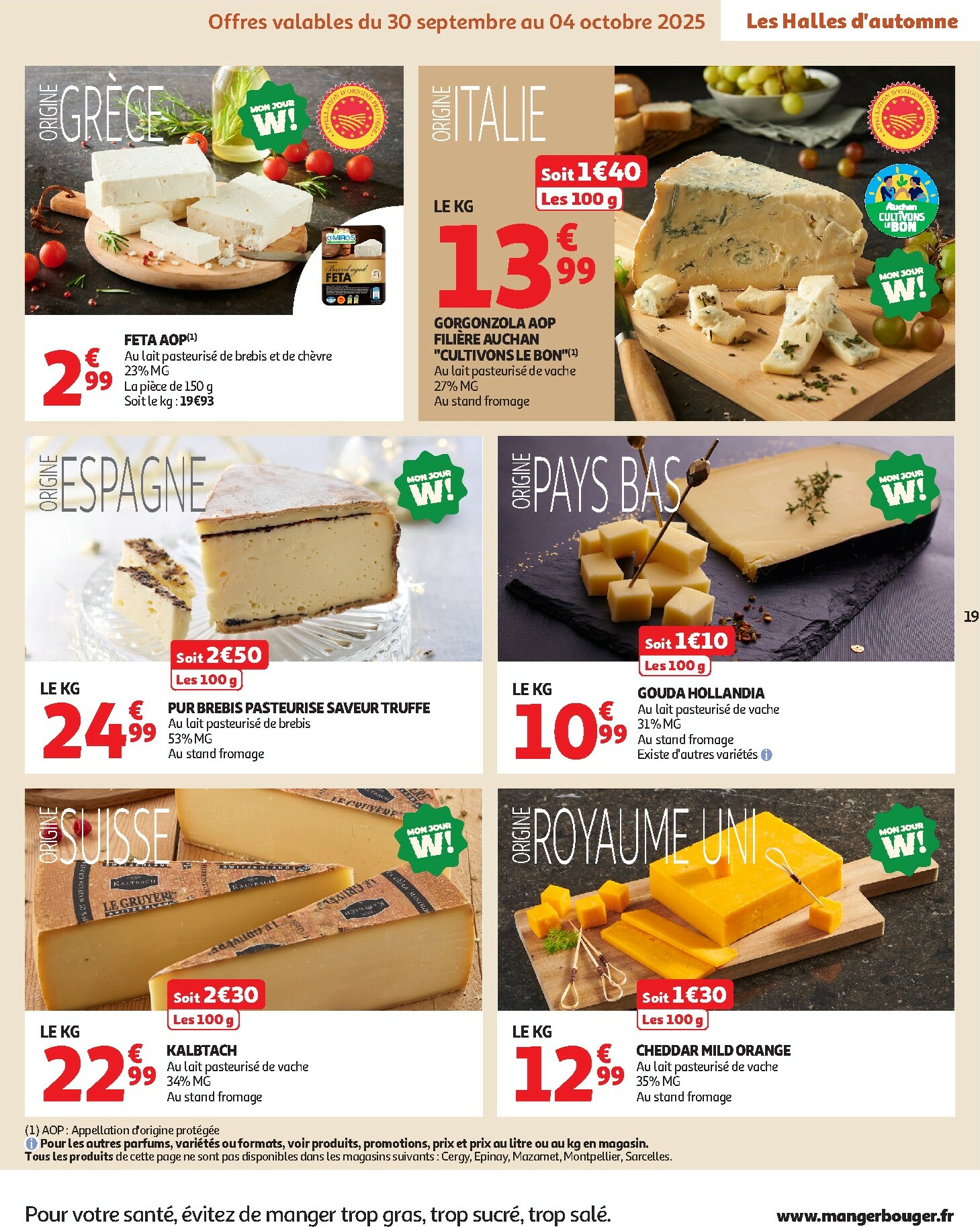 auchan - Catalogue Auchan - Les Halles d'automne : les prix bas, c'est toujours de saison valable du 30/09 au 12/10 - page: 19