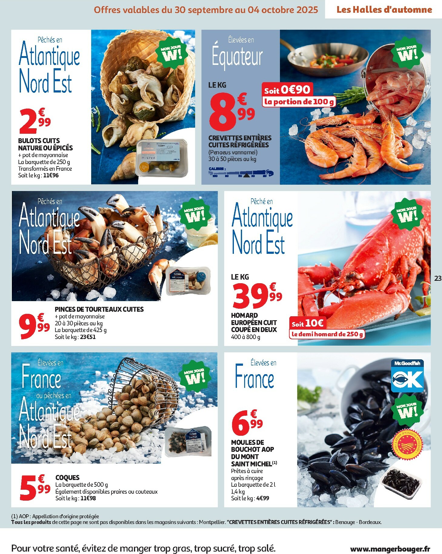 auchan - Catalogue Auchan - Les Halles d'automne : les prix bas, c'est toujours de saison valable du 30/09 au 12/10 - page: 23