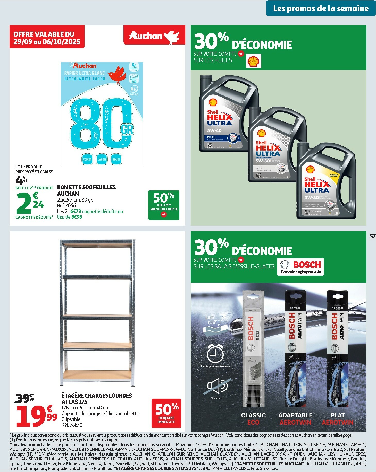 auchan - Catalogue Auchan - Les Halles d'automne : les prix bas, c'est toujours de saison valable du 30/09 au 12/10 - page: 57