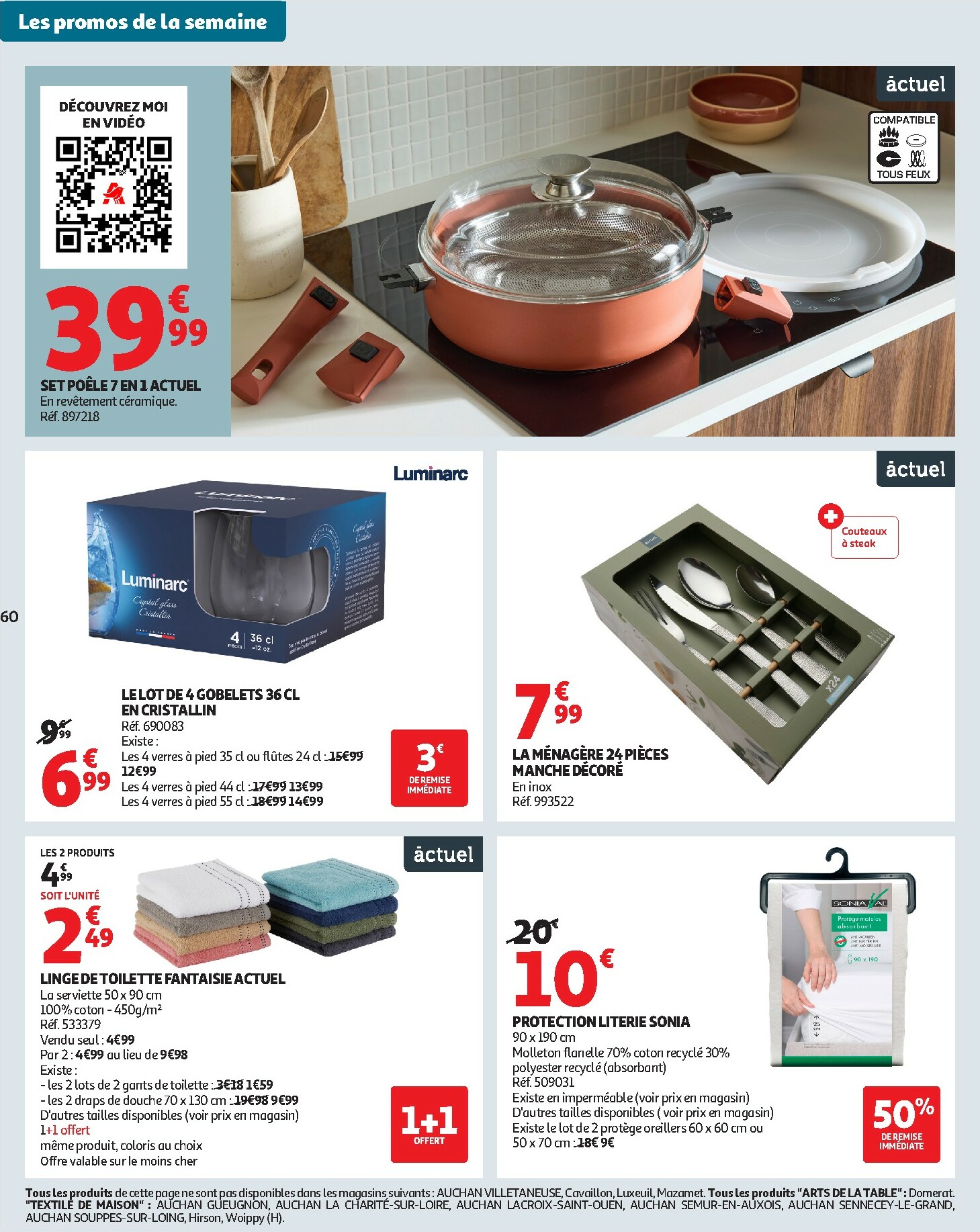 auchan - Catalogue Auchan - Les Halles d'automne : les prix bas, c'est toujours de saison valable du 30/09 au 12/10 - page: 60