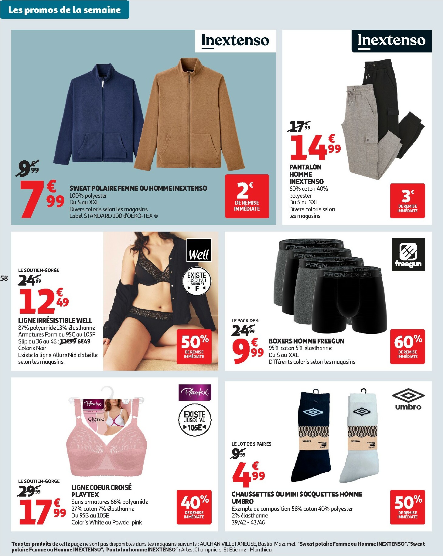 auchan - Catalogue Auchan - Les Halles d'automne : les prix bas, c'est toujours de saison valable du 30/09 au 12/10 - page: 58