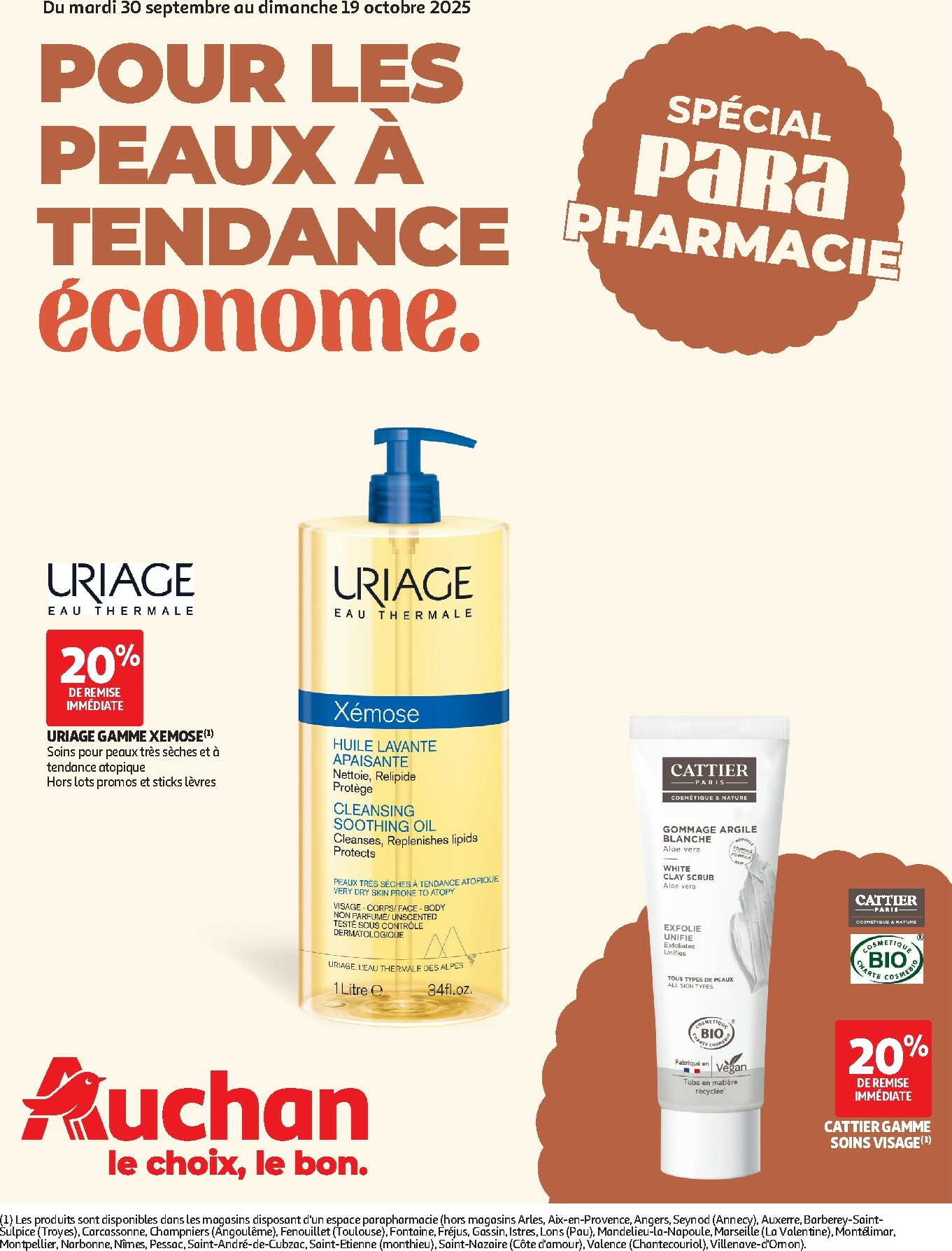 auchan - Catalogue Auchan - Pour les peaux à tendance économe valable du 30/09 au 19/10