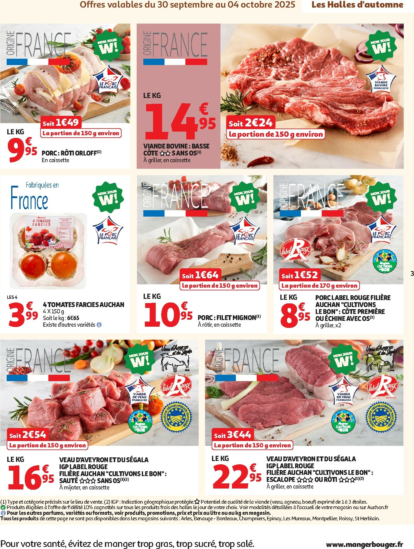auchan - Catalogue Auchan supermarché - Les Halles d'automne dans votre super valable du 30/09 au 11/10 - page: 3