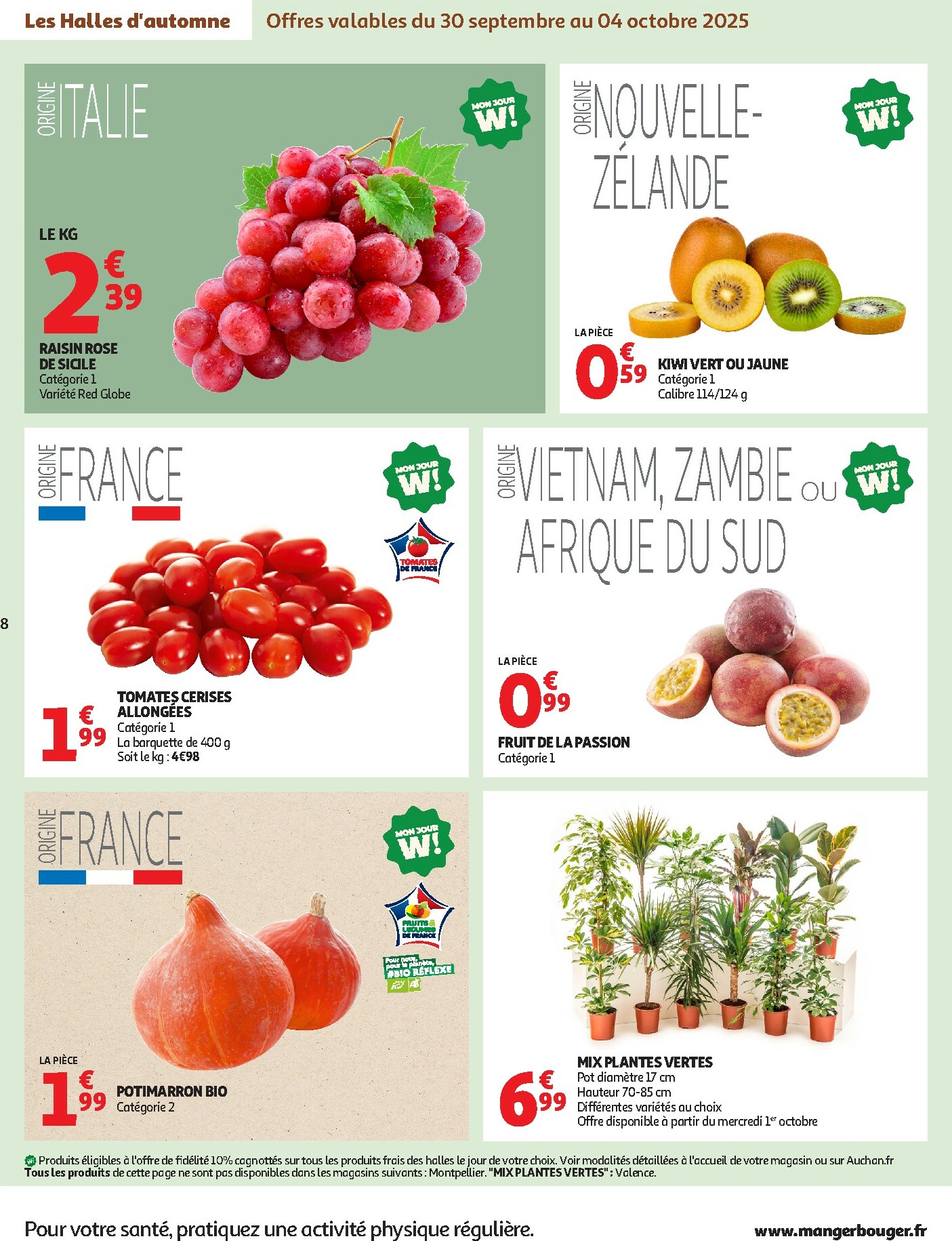 auchan - Catalogue Auchan supermarché - Les Halles d'automne dans votre super valable du 30/09 au 11/10 - page: 8