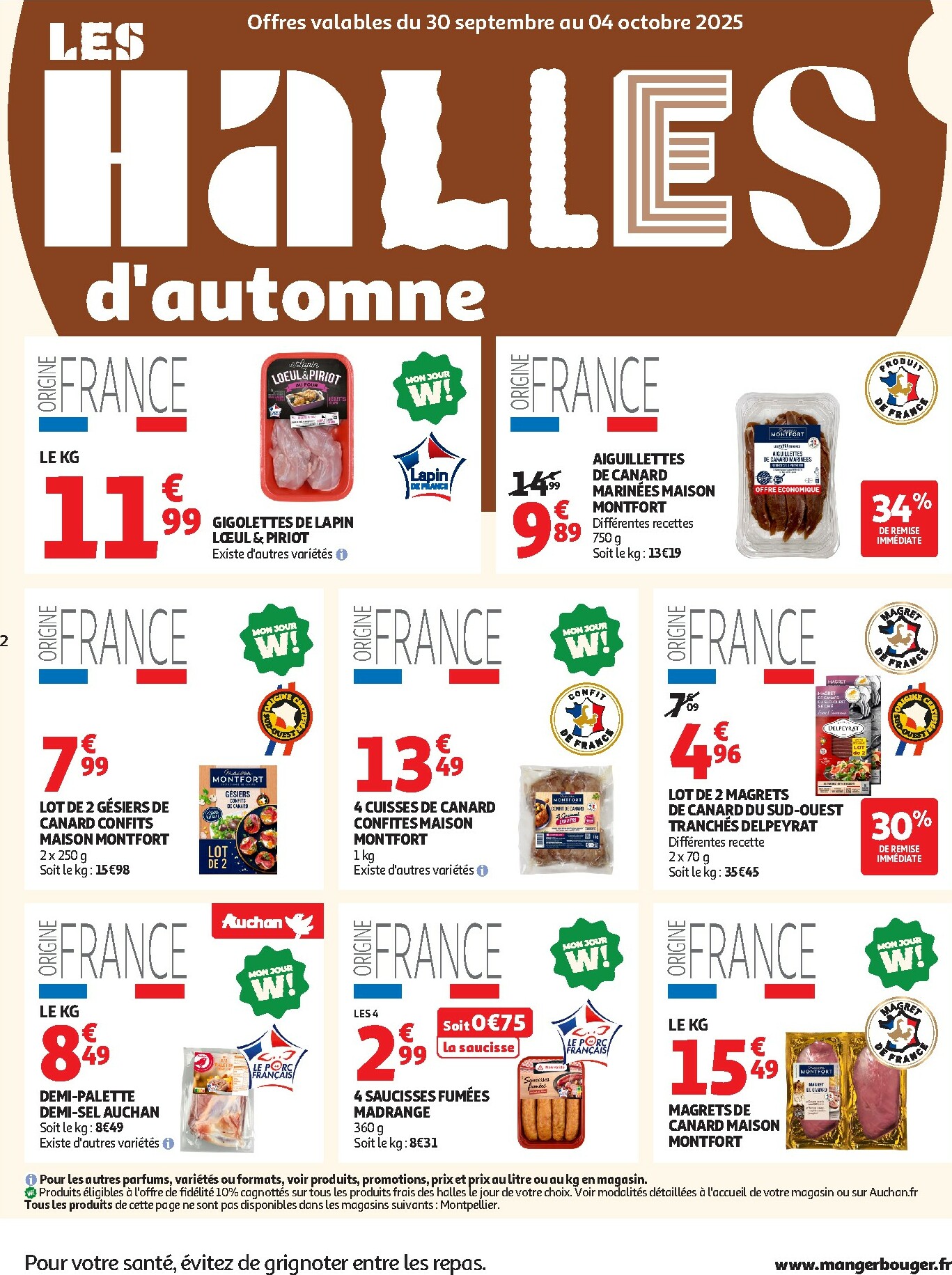 auchan - Catalogue Auchan supermarché - Les Halles d'automne dans votre super valable du 30/09 au 11/10 - page: 2