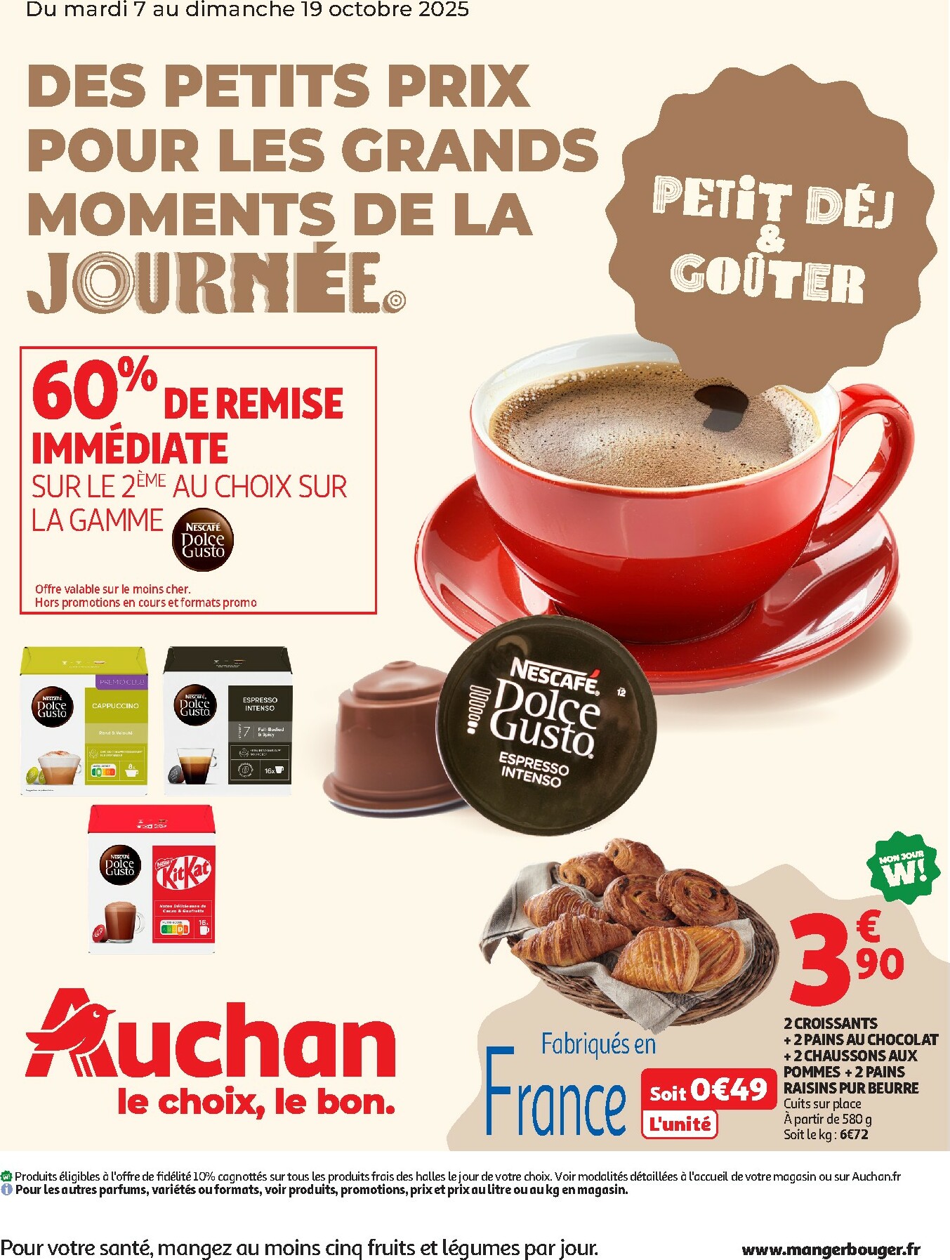auchan - Catalogue Auchan - Des petits prix pour les grands moments de la journée valable du 07/10 au 19/10