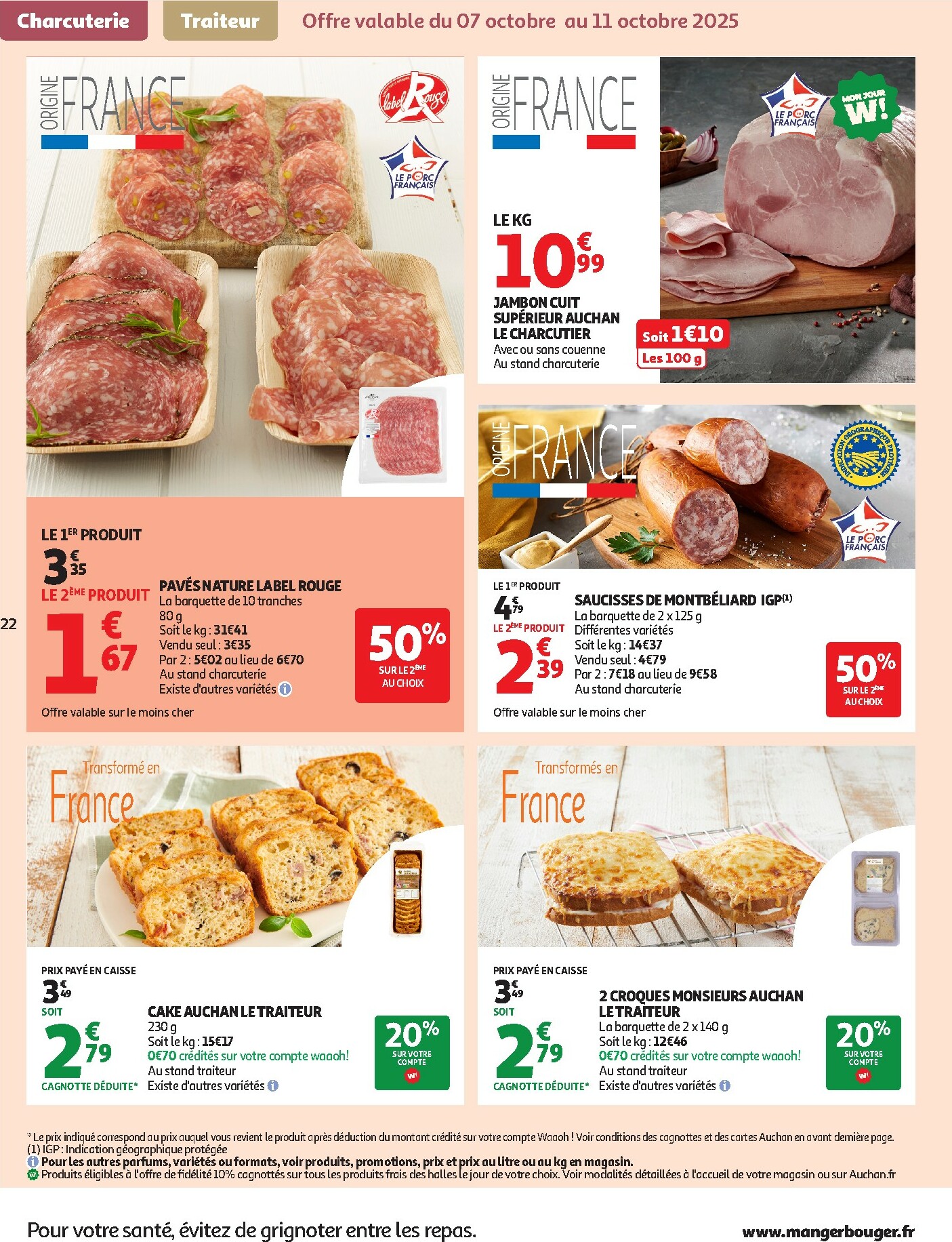 auchan - Catalogue Auchan - Des petits prix pour les grands moments de la journée valable du 07/10 au 19/10 - page: 22