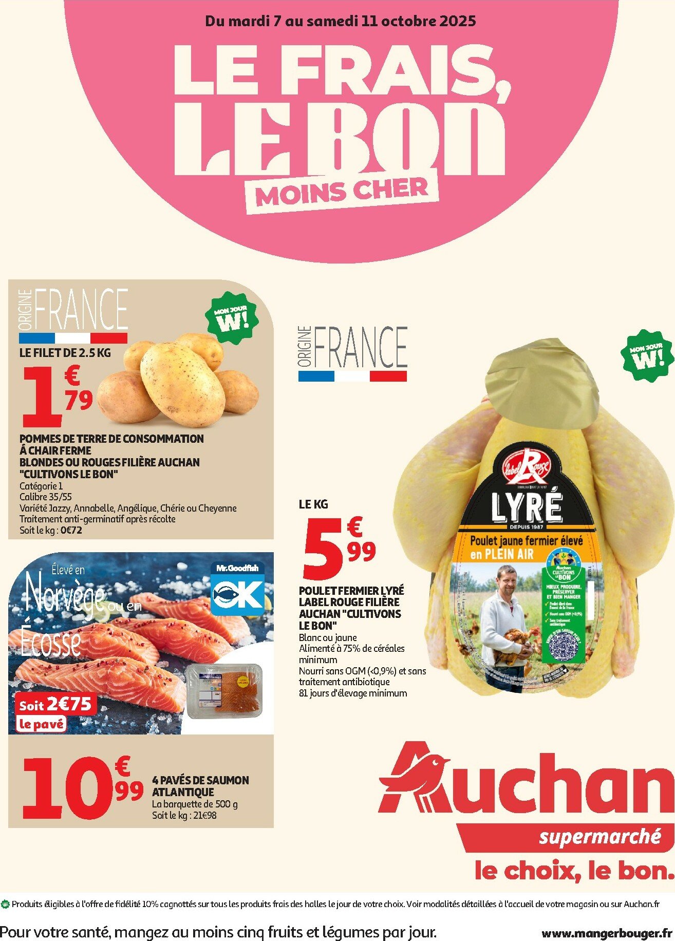 auchan - Catalogue Auchan - Le frais, le bon moins cher valable du 07/10 au 11/10