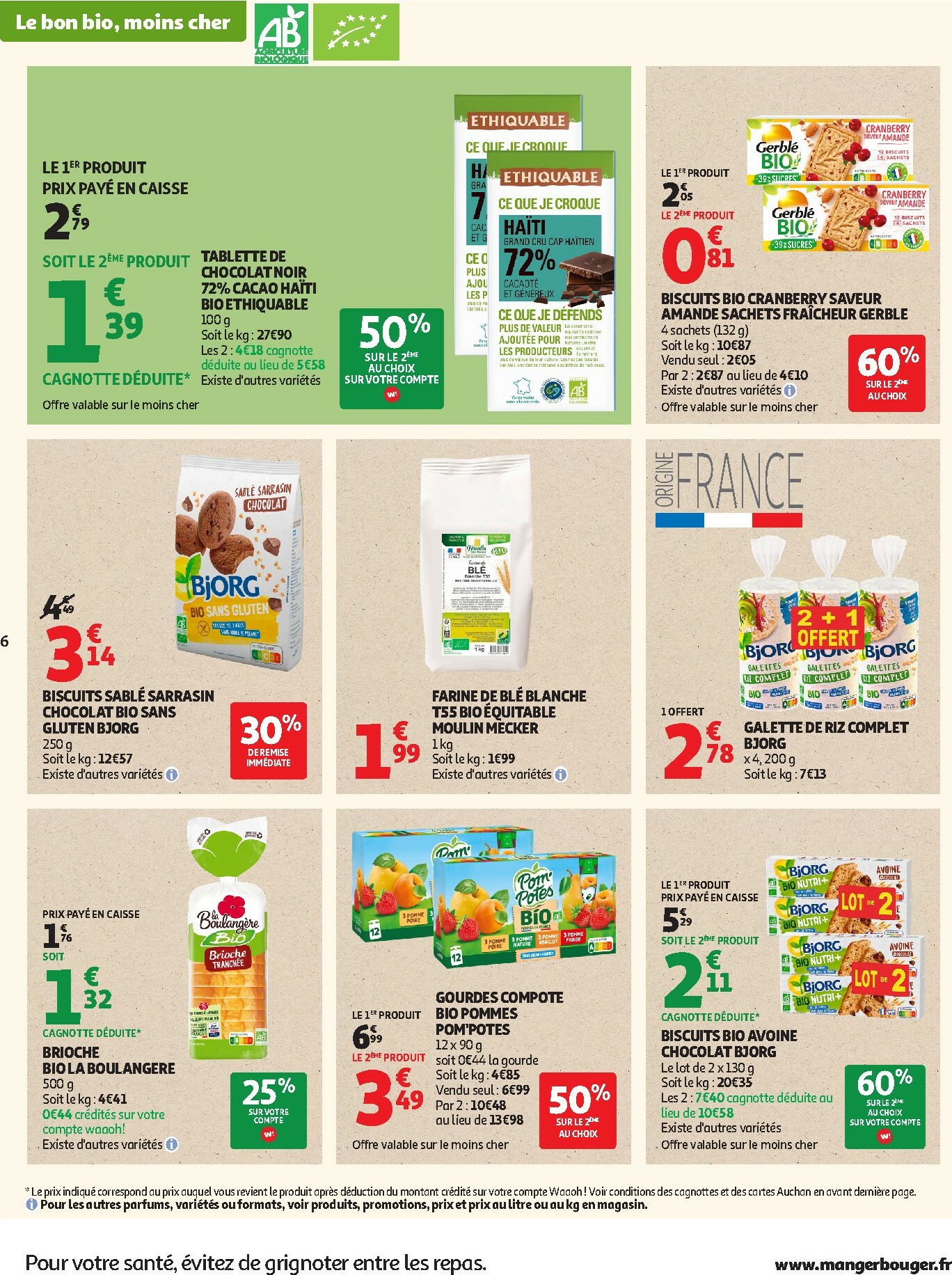 auchan - Catalogue Auchan - Tout le bio à prix sain dans votre super valable du 14/10 au 25/10 - page: 6