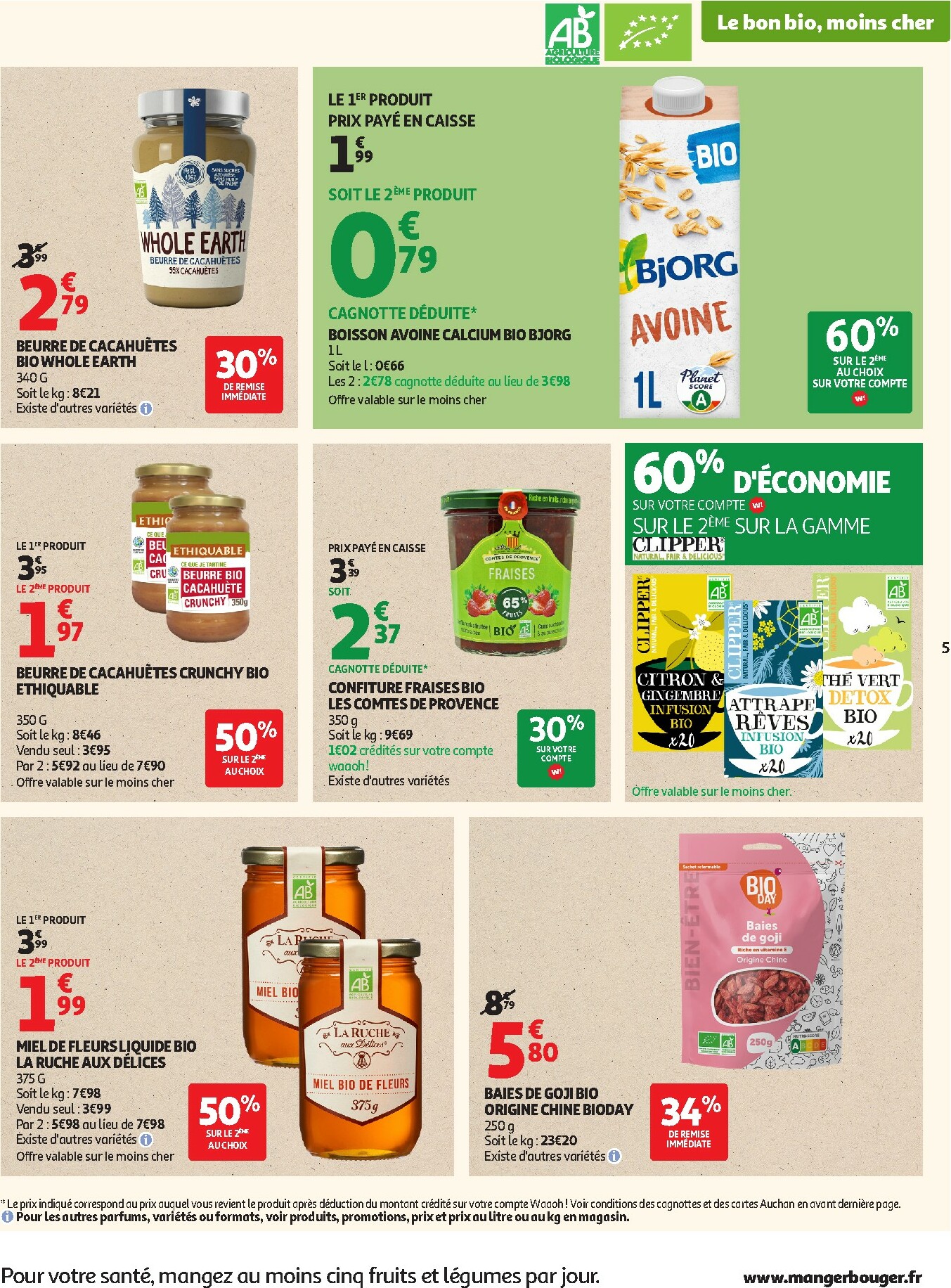 auchan - Catalogue Auchan - Tout le bio à prix sain dans votre super valable du 14/10 au 25/10 - page: 5