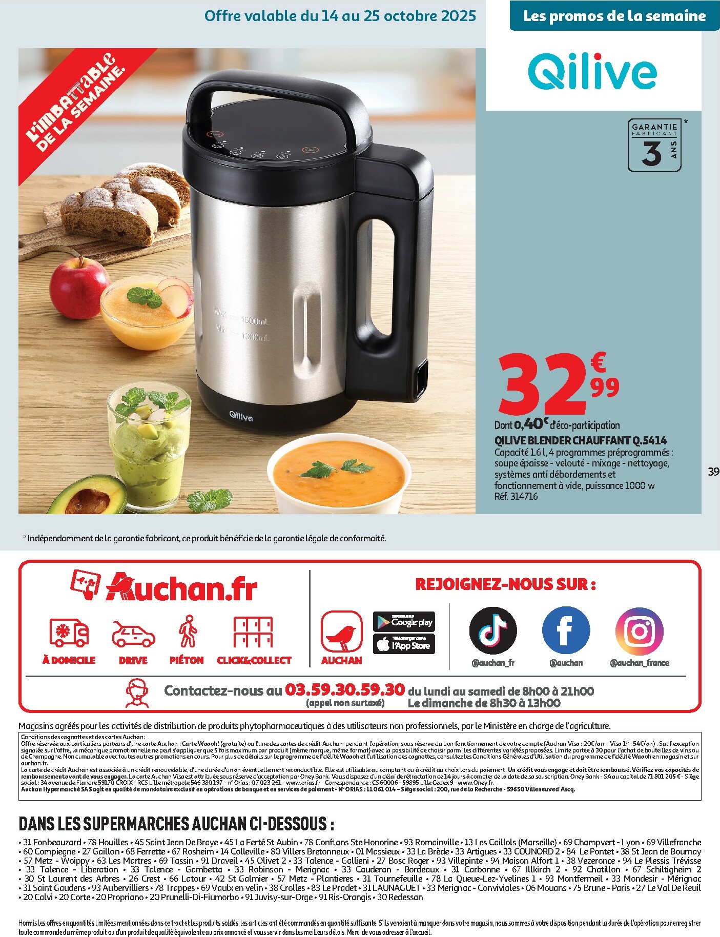 auchan - Catalogue Auchan - Des prix aussi bas, c'est le top dans votre super valable du 14/10 au 25/10 - page: 39 auchan - Catalogue Auchan - Des prix aussi bas, c'est le top dans votre super valable du 14/10 au 25/10 - page: 39