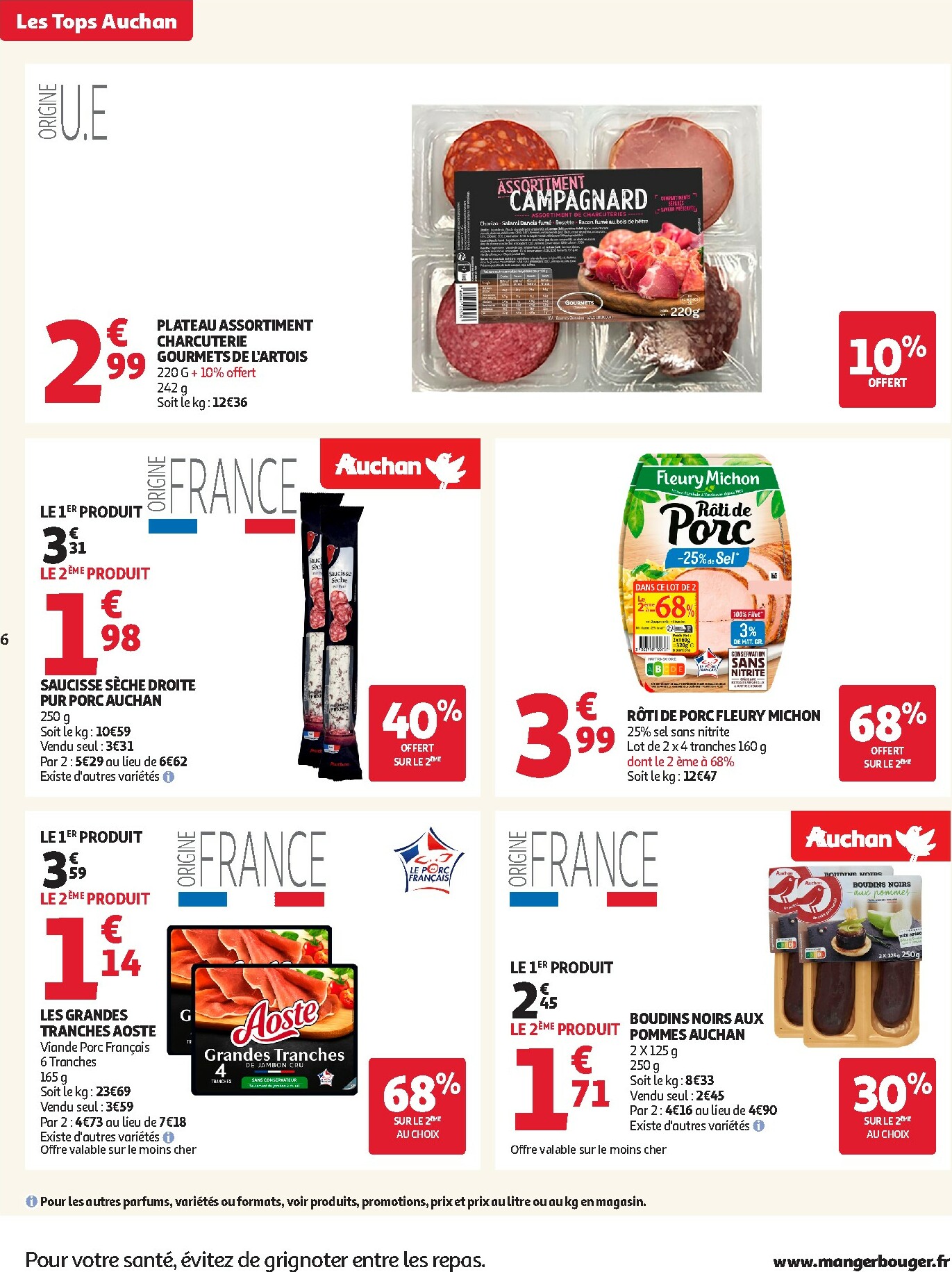auchan - Catalogue Auchan - Des prix aussi bas, c'est le top dans votre super valable du 14/10 au 25/10 - page: 6 auchan - Catalogue Auchan - Des prix aussi bas, c'est le top dans votre super valable du 14/10 au 25/10 - page: 6