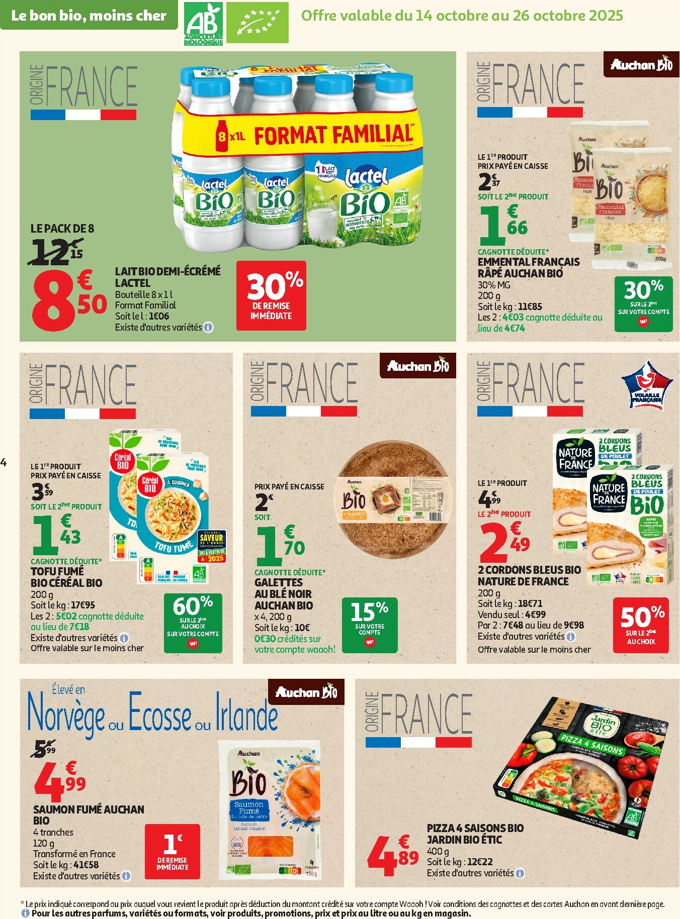 auchan - Catalogue Auchan - Tout le bio à prix sain valable du 14/10 au 26/10 - page: 4