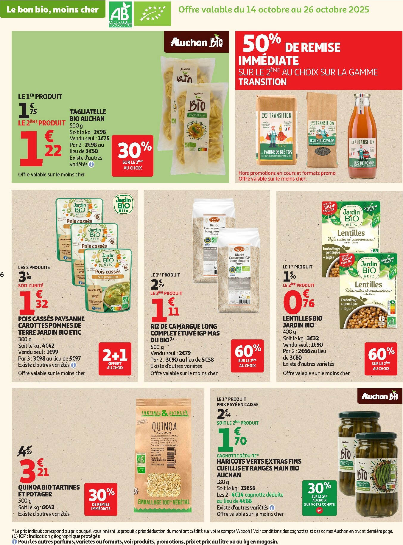 auchan - Catalogue Auchan - Tout le bio à prix sain valable du 14/10 au 26/10 - page: 6
