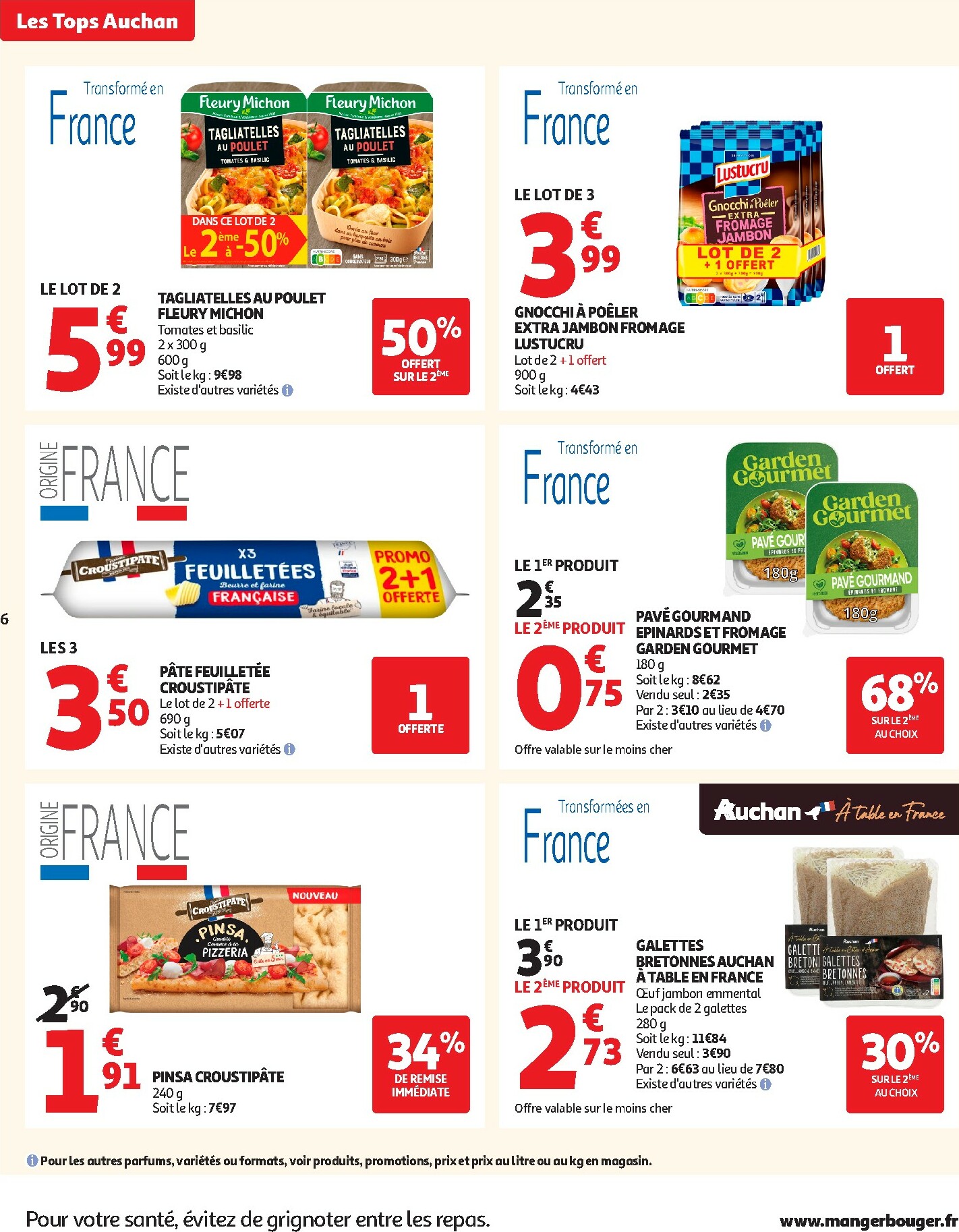auchan - Catalogue Auchan - Des prix aussi bas, c'est le top valable du 14/10 au 26/10 - page: 6 auchan - Catalogue Auchan - Des prix aussi bas, c'est le top valable du 14/10 au 26/10 - page: 6